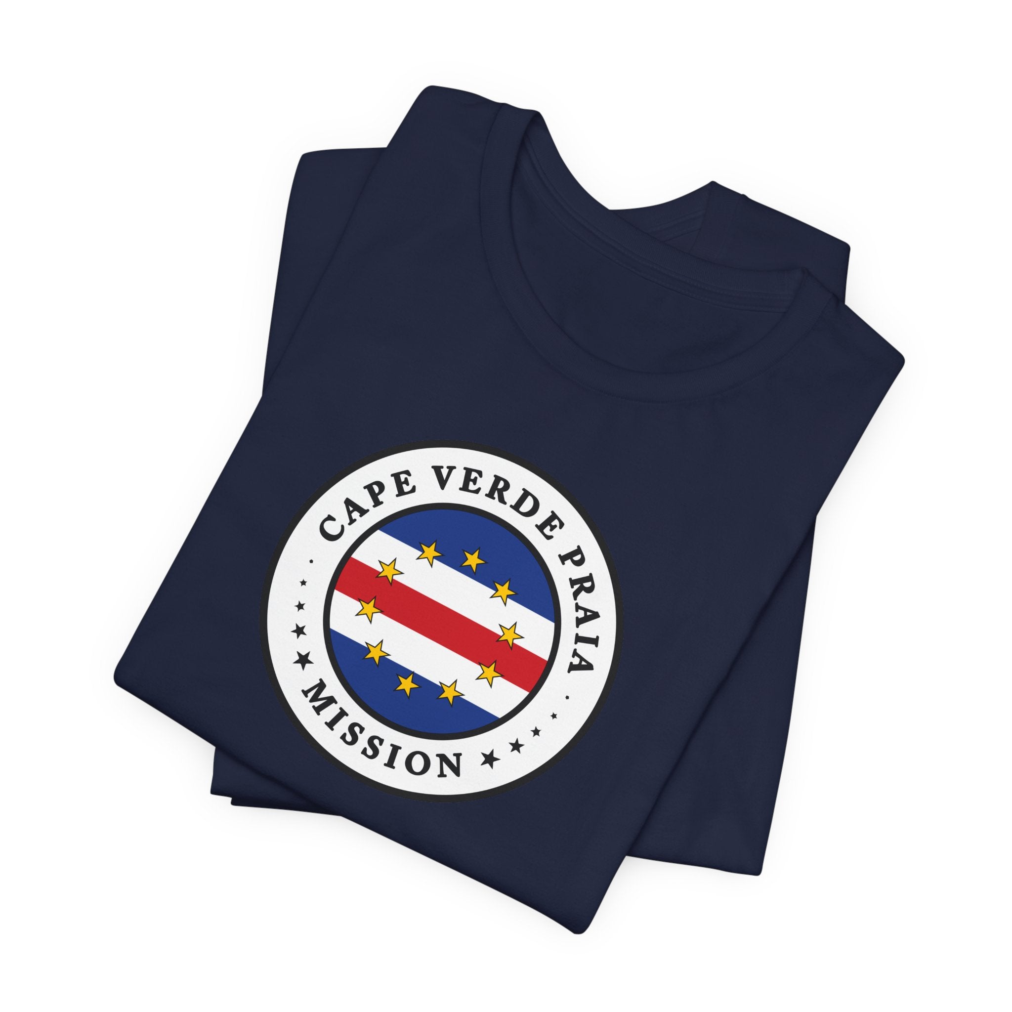 Cape Verde Praia Mission Flag Logo (White Border) T-shirt - Mission Wishlist - LDS Missionary Gift Store