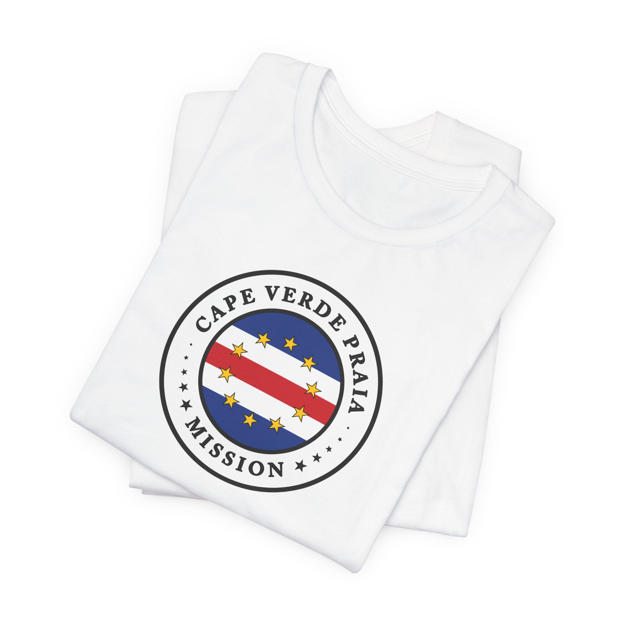 Cape Verde Praia Mission Flag Logo (White Border) T-shirt - Mission Wishlist - LDS Missionary Gift Store