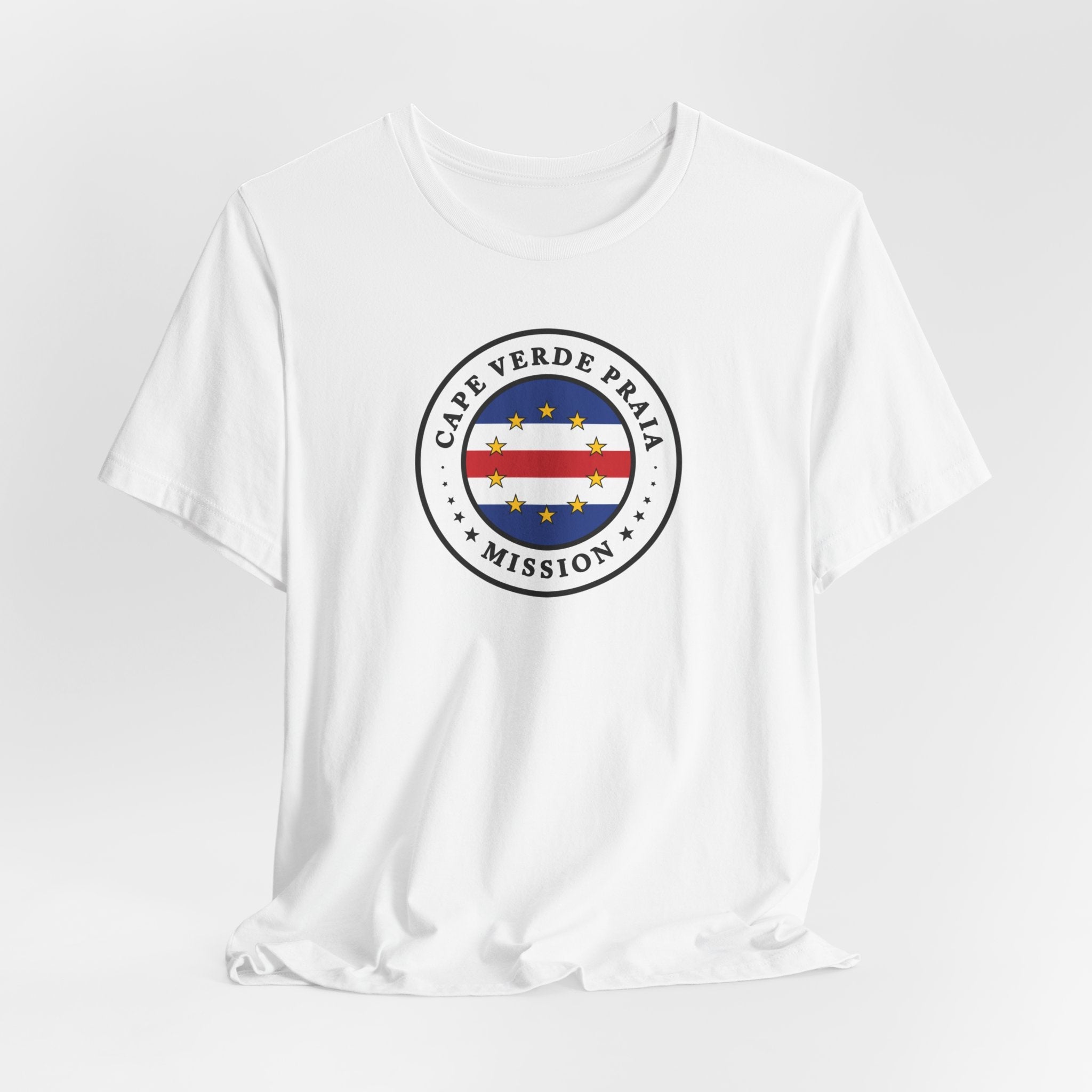Cape Verde Praia Mission Flag Logo (White Border) T-shirt - Mission Wishlist - LDS Missionary Gift Store