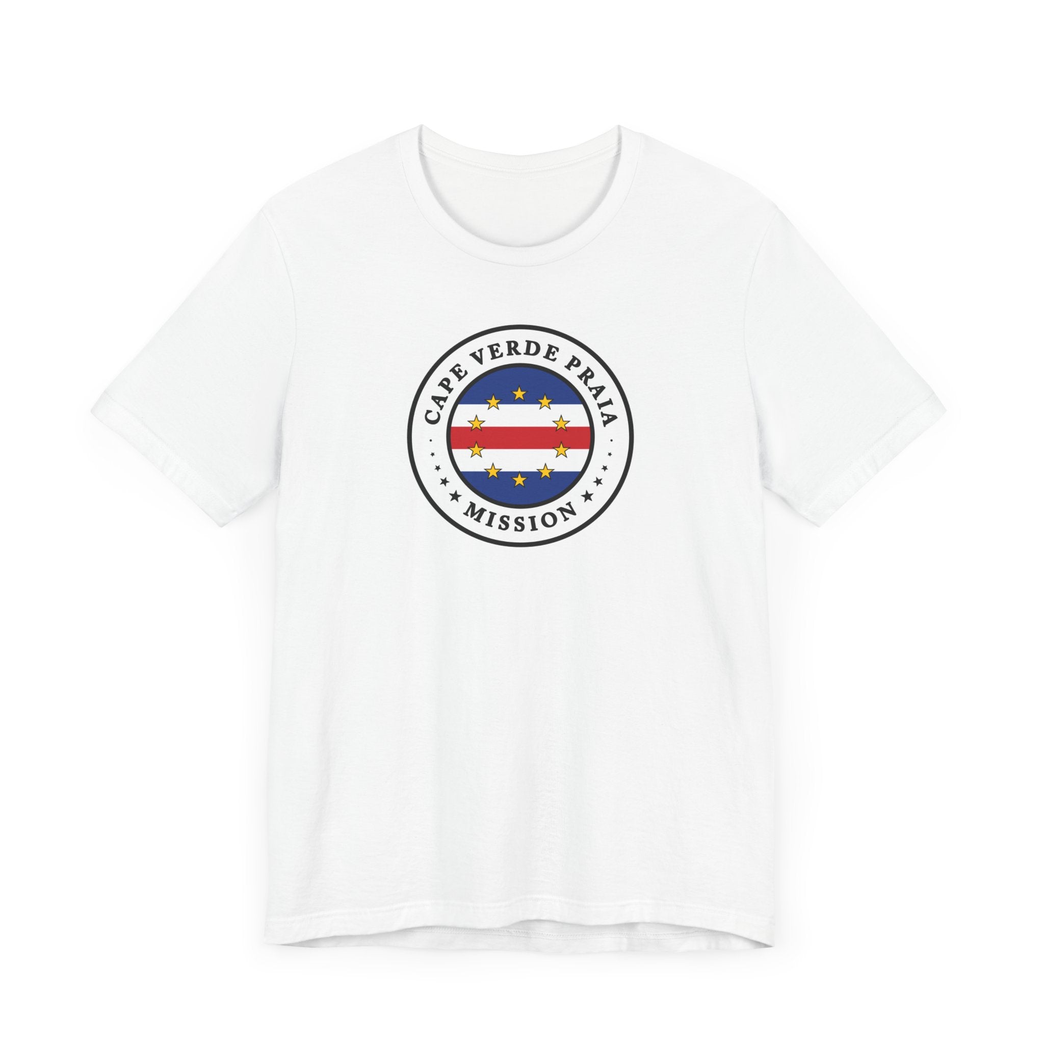 Cape Verde Praia Mission Flag Logo (White Border) T-shirt - Mission Wishlist - LDS Missionary Gift Store