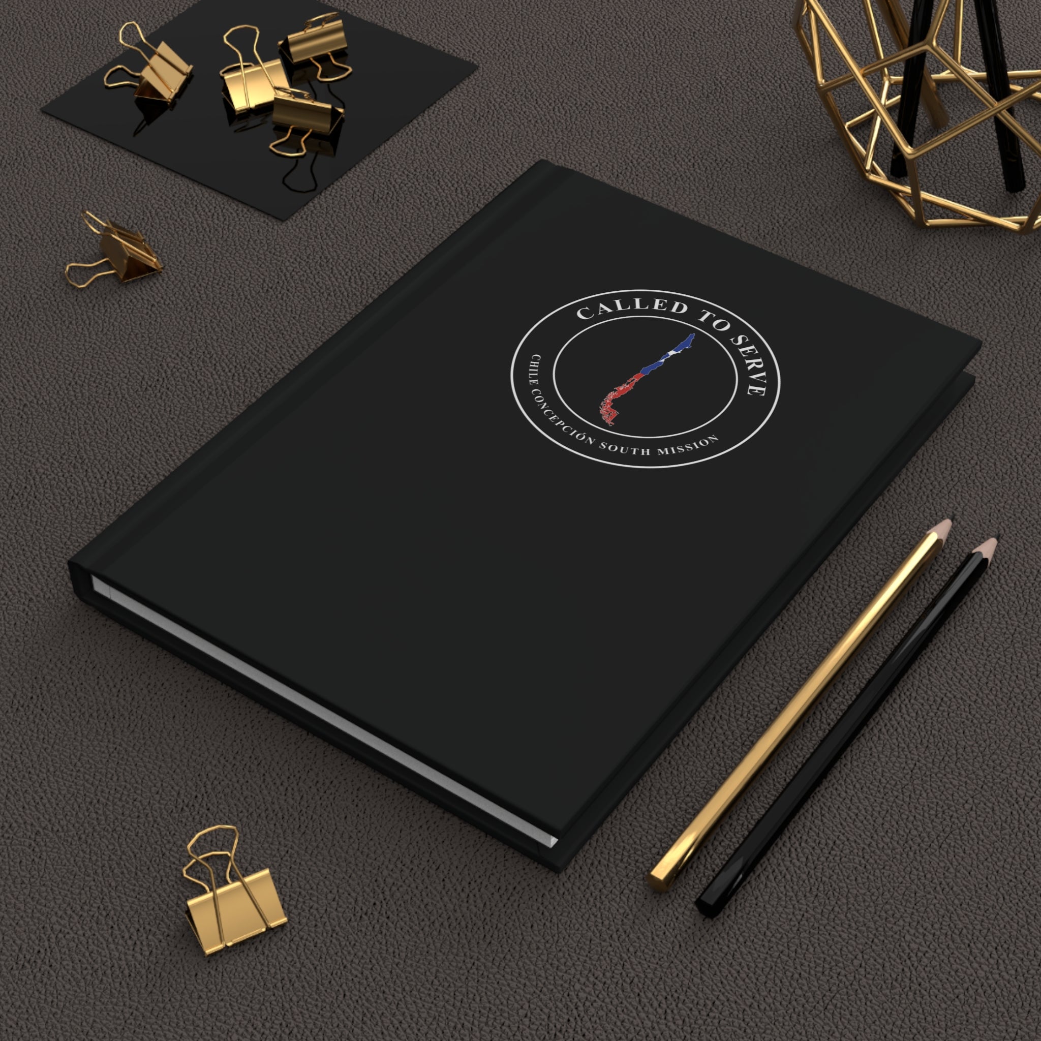 Chile Concepcion South Mission Flag Map Called to Serve Black Hardcover Journal Matte - Latter-Day Saint LDS Missionary Gift - Book of Mormon