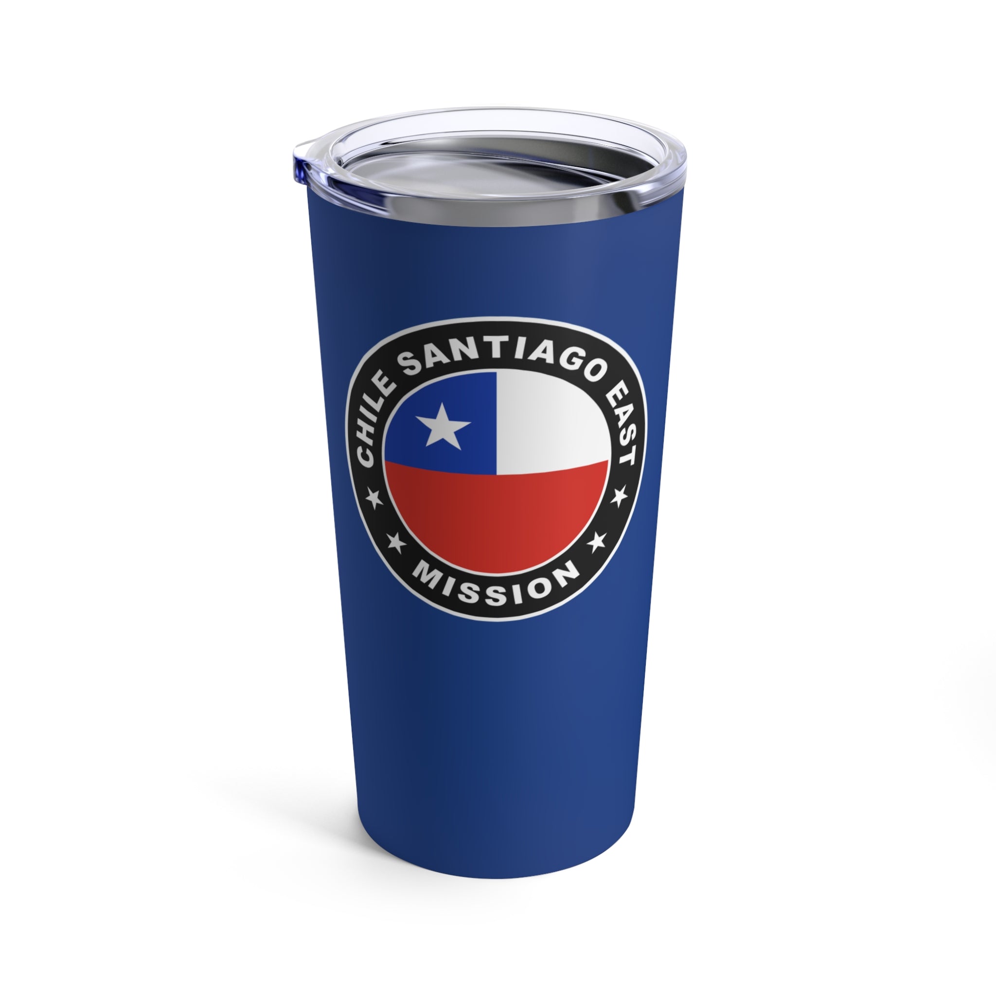 Chile Santiago East Mission Flag Logo Tumbler 20oz Blue - Latter-Day Saint LDS Missionary Gift - Book of Mormon