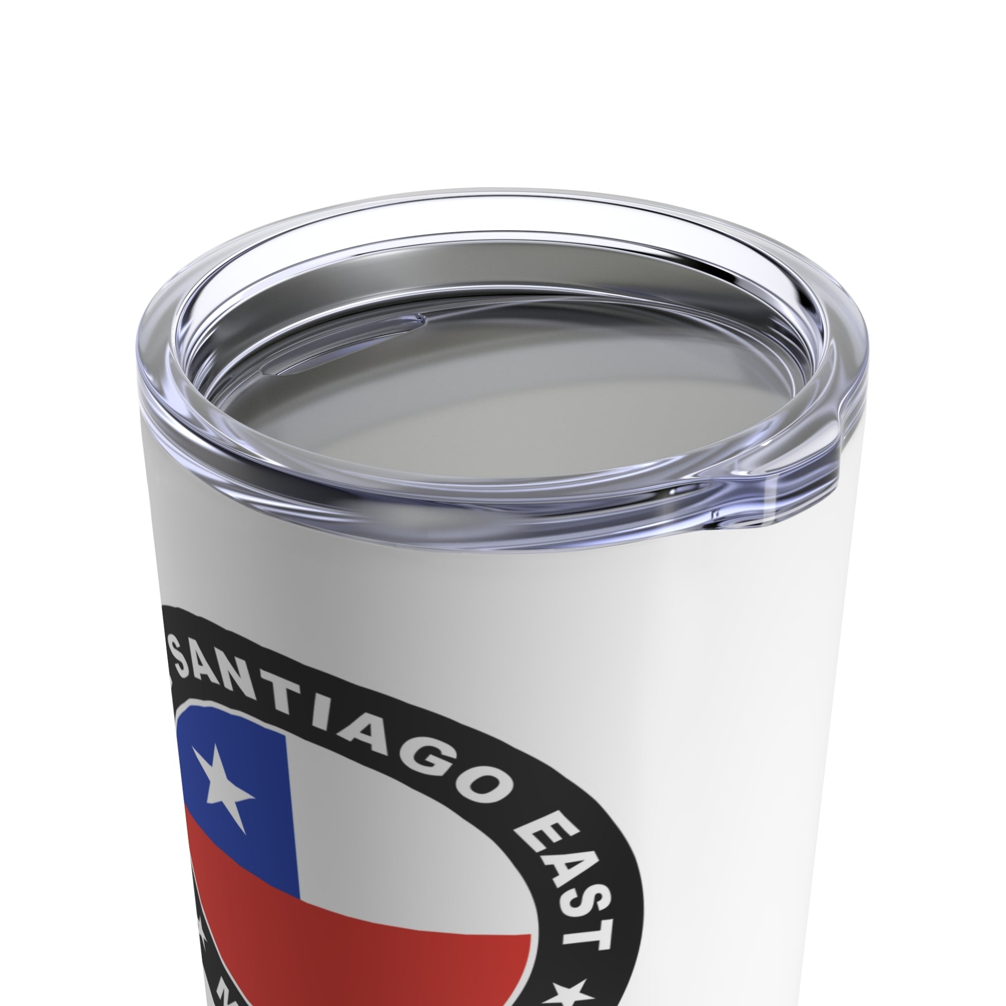 Chile Santiago East Mission Flag Logo Tumbler 20oz White - Latter-Day Saint LDS Missionary Gift - Book of Mormon