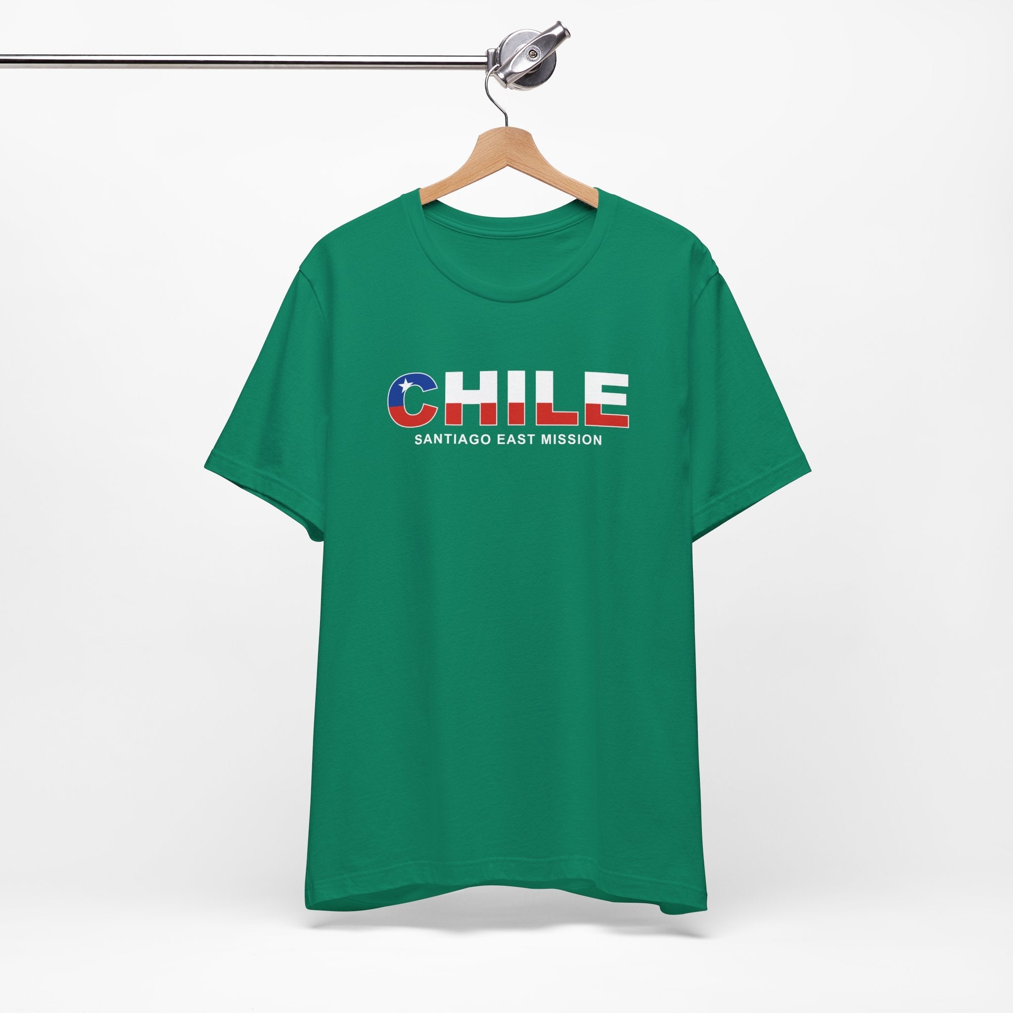 Chile Santiago East Mission Flag Title T-shirt - Mission Wishlist - LDS Missionary Gift Store