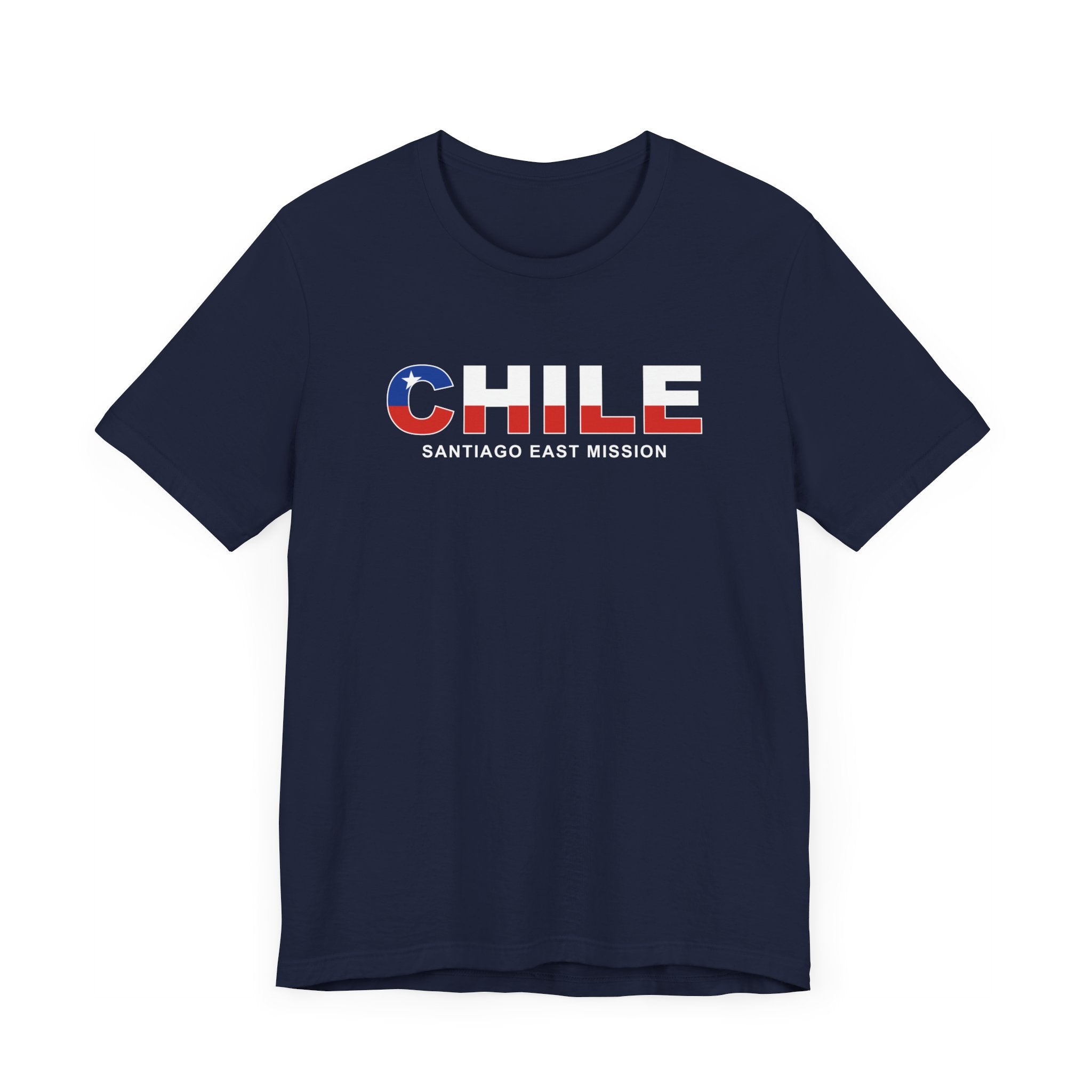 Chile Santiago East Mission Flag Title T-shirt - Mission Wishlist - LDS Missionary Gift Store