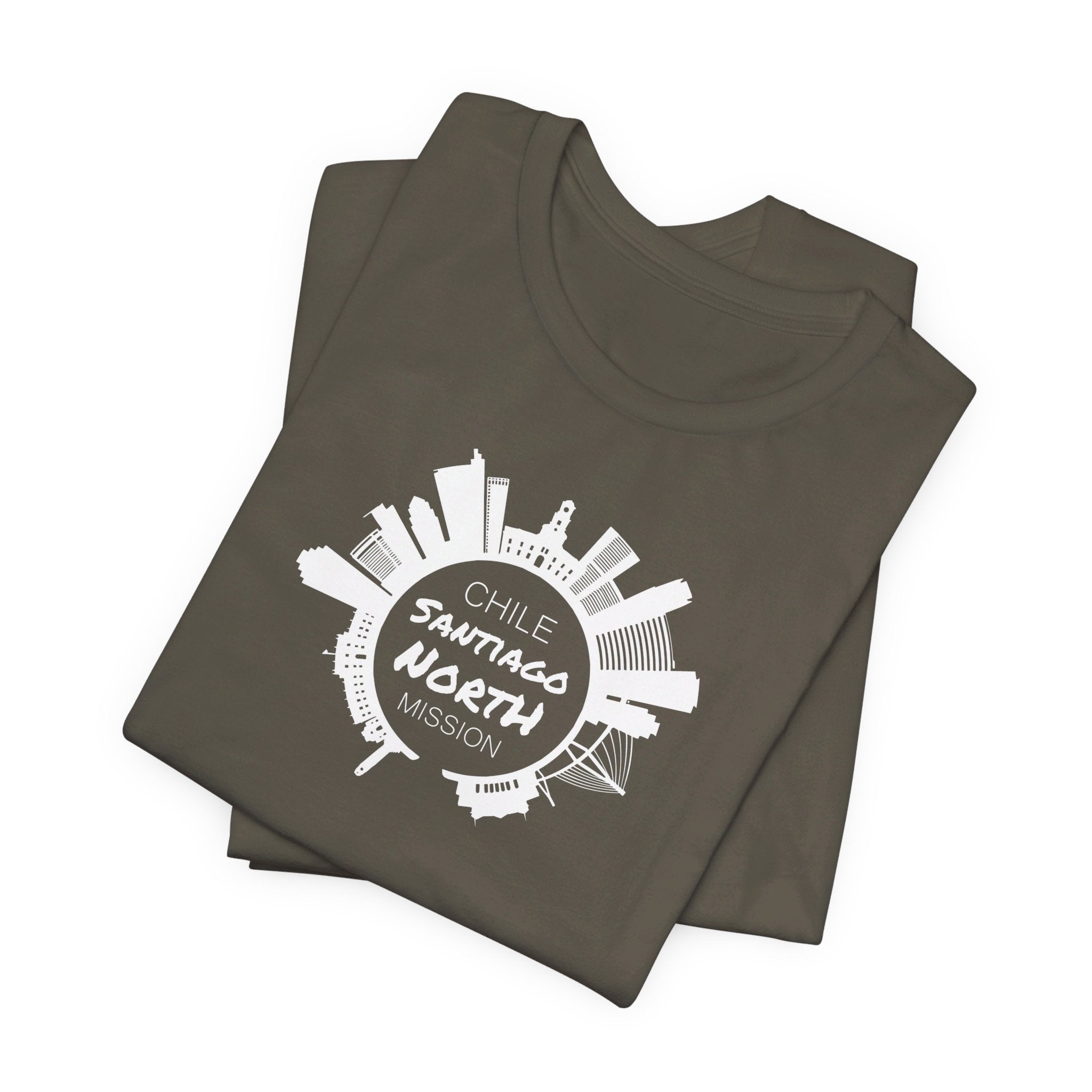 Chile Santiago North Mission Circular Monochrome Logo T-Shirt - Mission Wishlist - LDS Missionary Gift Store