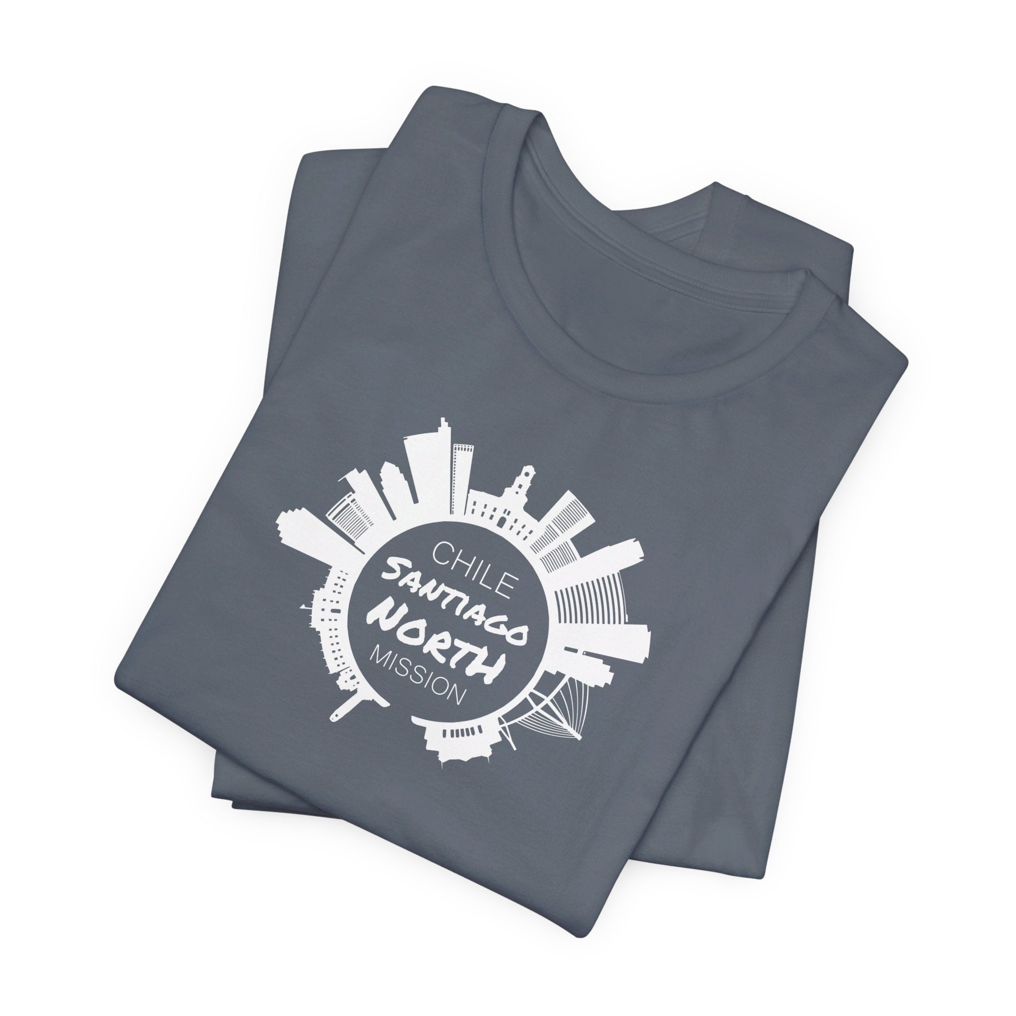 Chile Santiago North Mission Circular Monochrome Logo T-Shirt - Mission Wishlist - LDS Missionary Gift Store