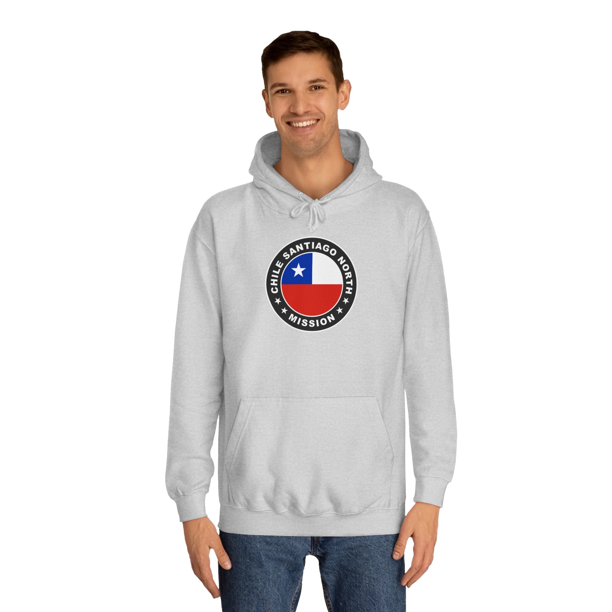 Chile Santiago North Mission Flag Logo (Black Border) College Hoodie - Mission Wishlist - LDS Missionary Gift Store
