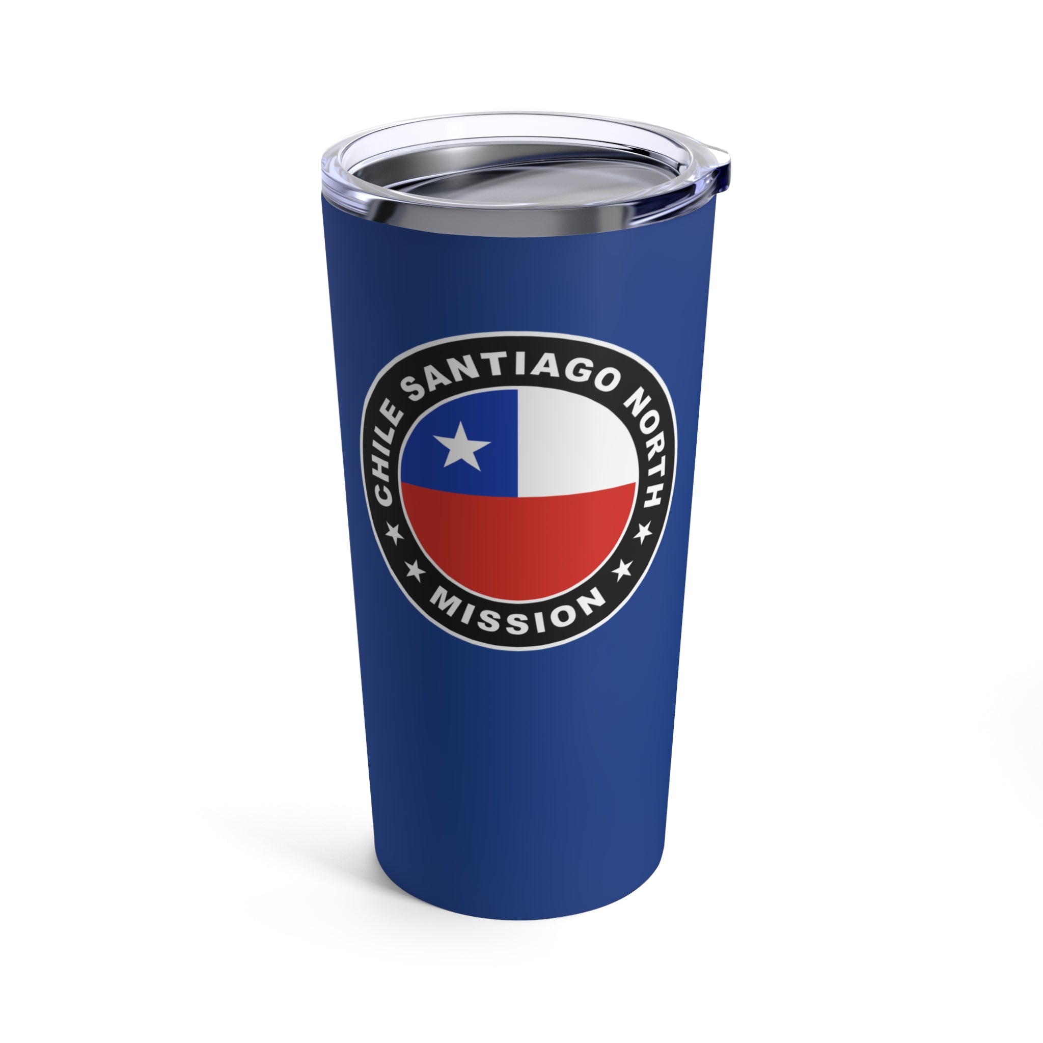 Chile Santiago North Mission Flag Logo Tumbler 20oz Blue - Mission Wishlist - LDS Missionary Gift Store
