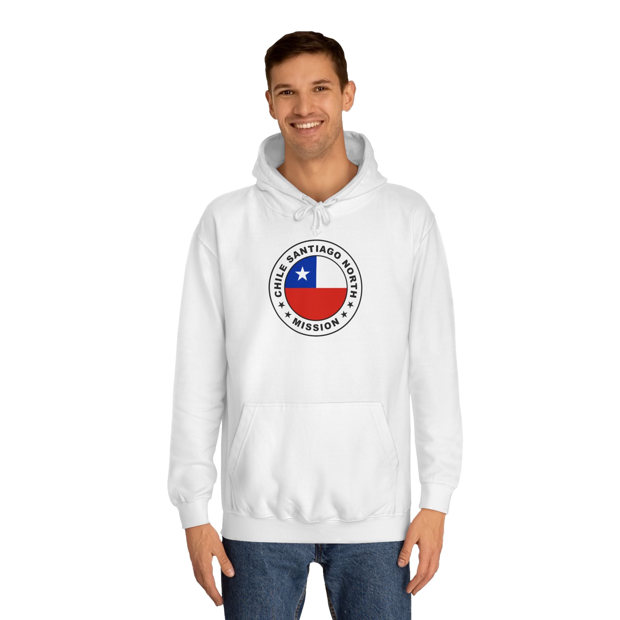 Chile Santiago North Mission Flag Logo (White Border) College Hoodie - Mission Wishlist - LDS Missionary Gift Store