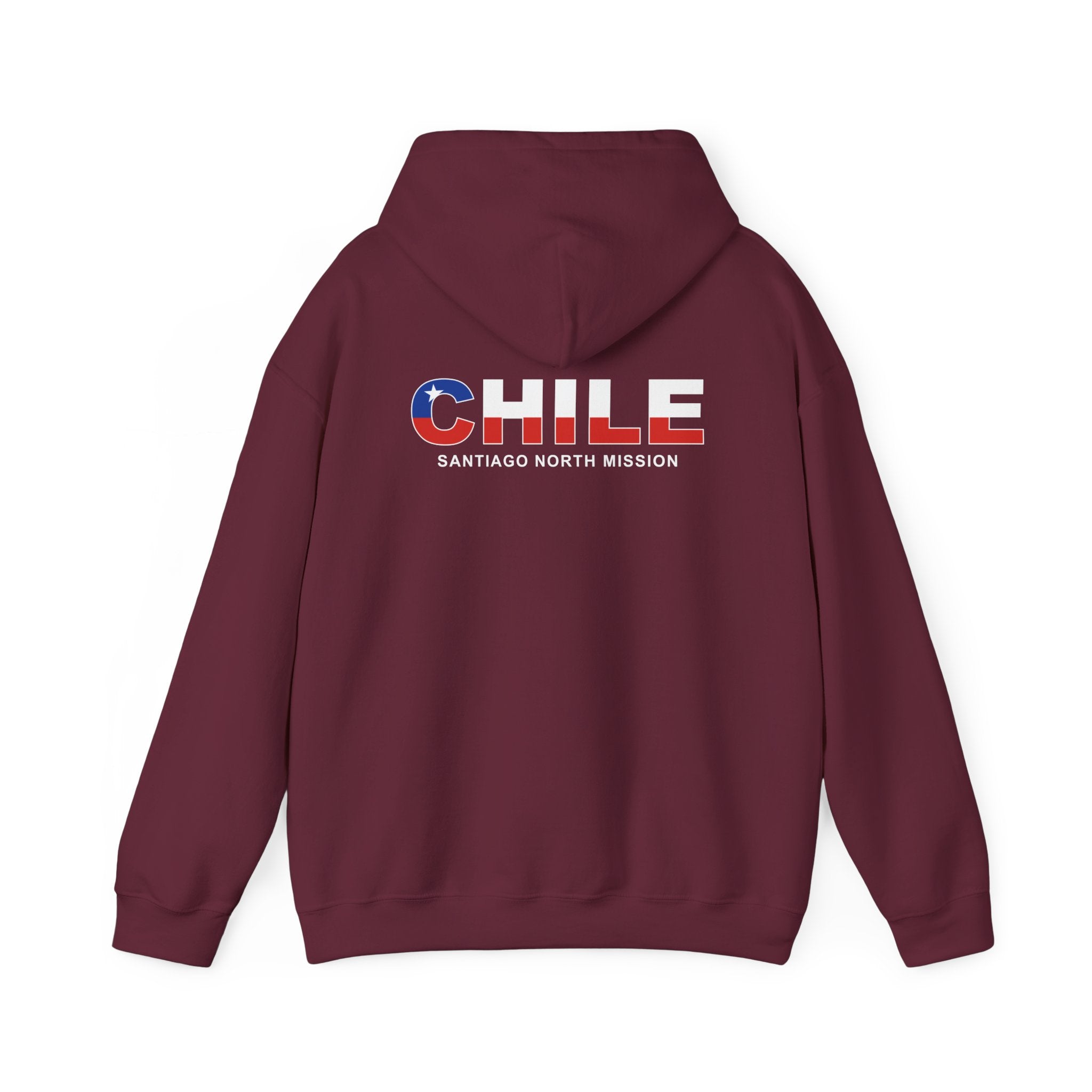 Chile Santiago North Mission Flag Title Back Hoodie - Mission Wishlist - LDS Missionary Gift Store