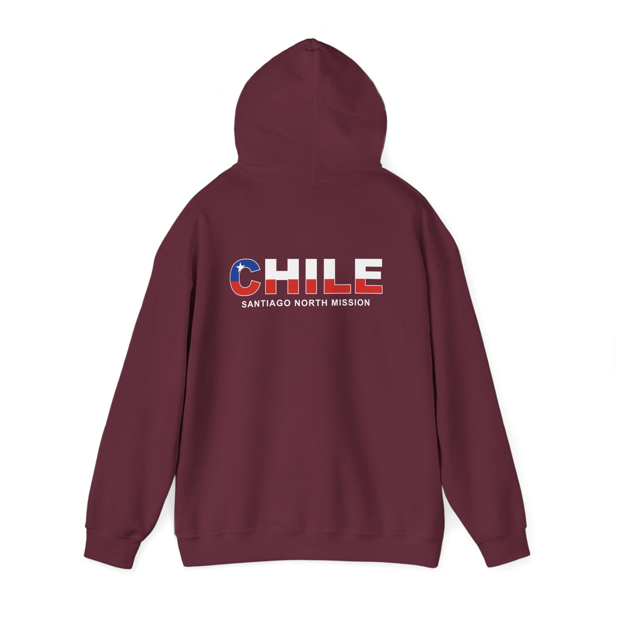 Chile Santiago North Mission Flag Title Back Hoodie - Mission Wishlist - LDS Missionary Gift Store