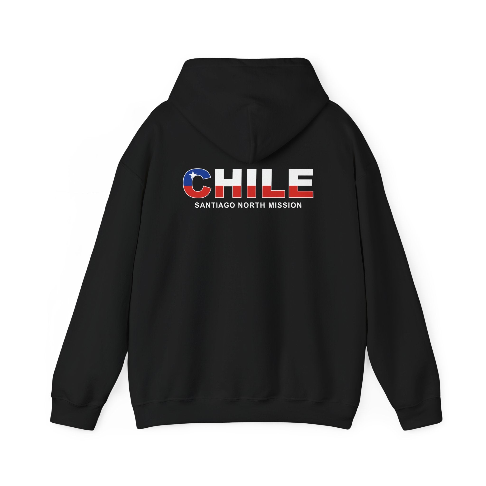 Chile Santiago North Mission Flag Title Back Hoodie - Mission Wishlist - LDS Missionary Gift Store