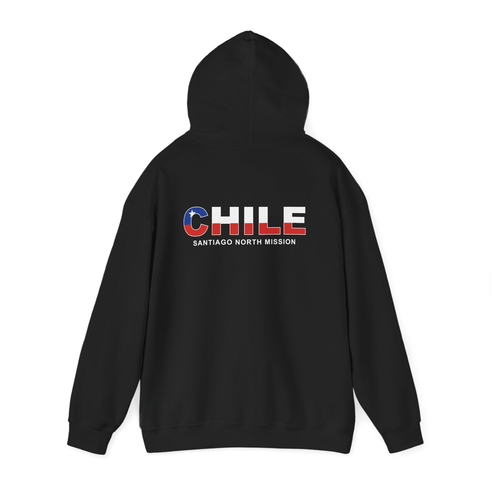 Chile Santiago North Mission Flag Title Back Hoodie - Mission Wishlist - LDS Missionary Gift Store