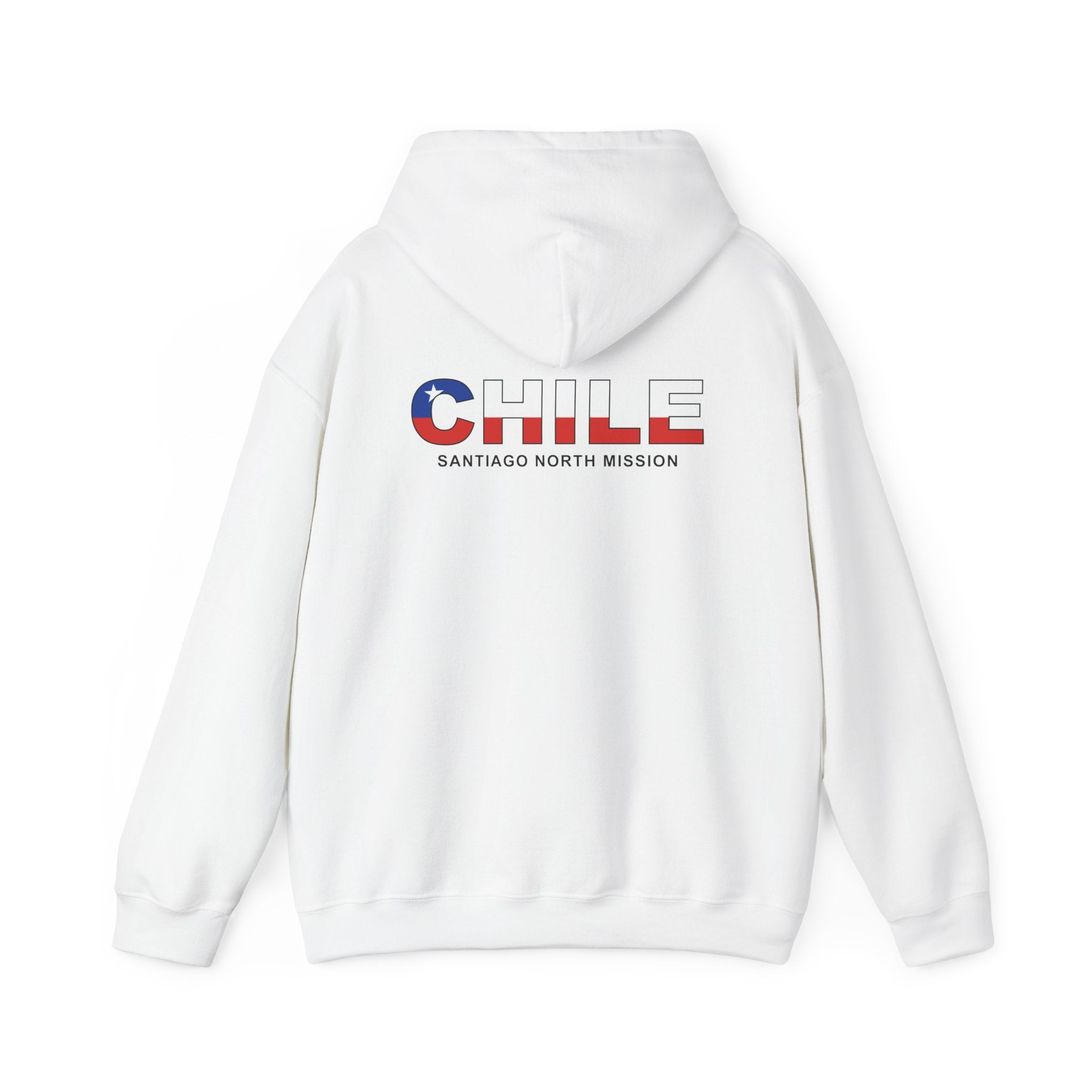 Chile Santiago North Mission Flag Title Back Hoodie - Mission Wishlist - LDS Missionary Gift Store