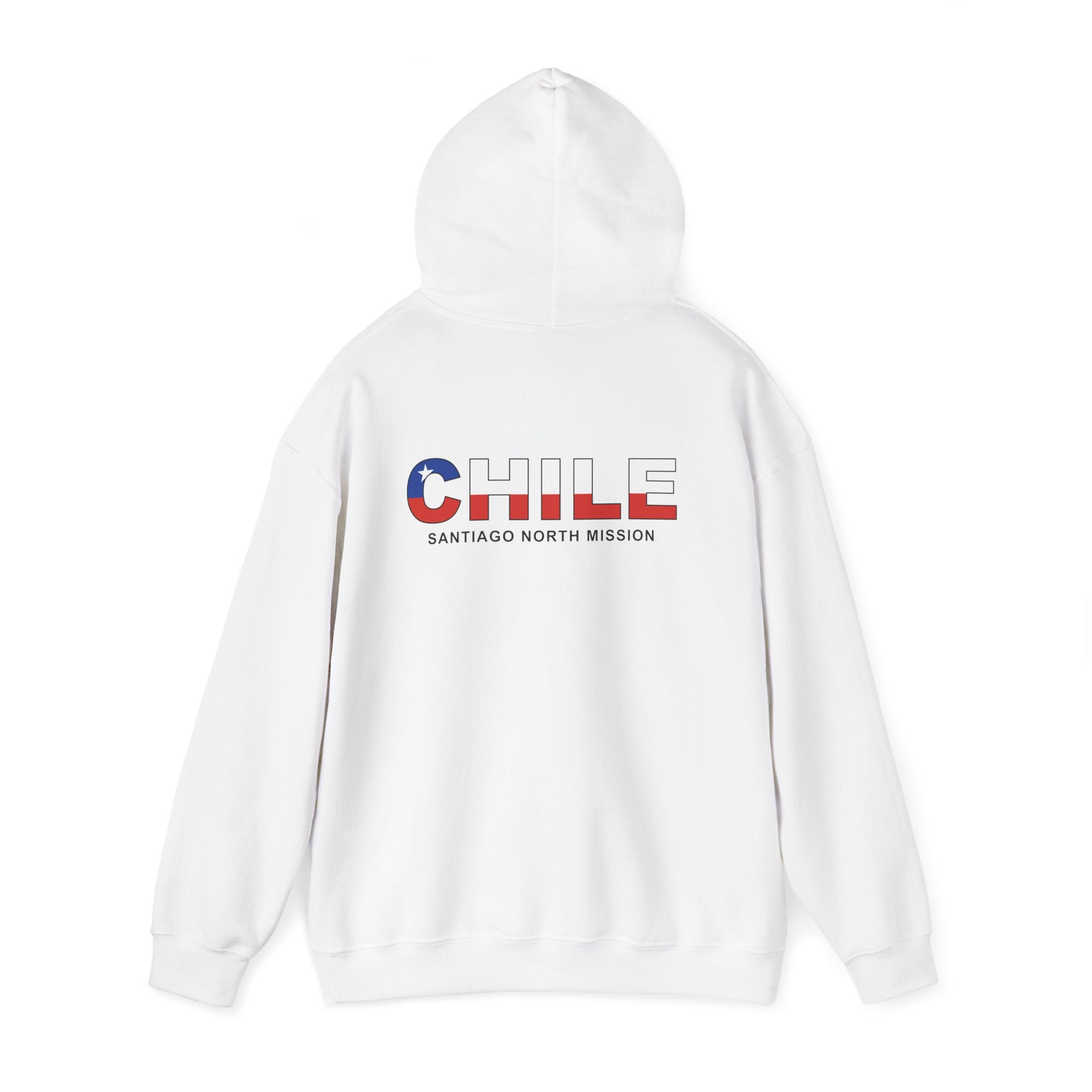 Chile Santiago North Mission Flag Title Back Hoodie - Mission Wishlist - LDS Missionary Gift Store