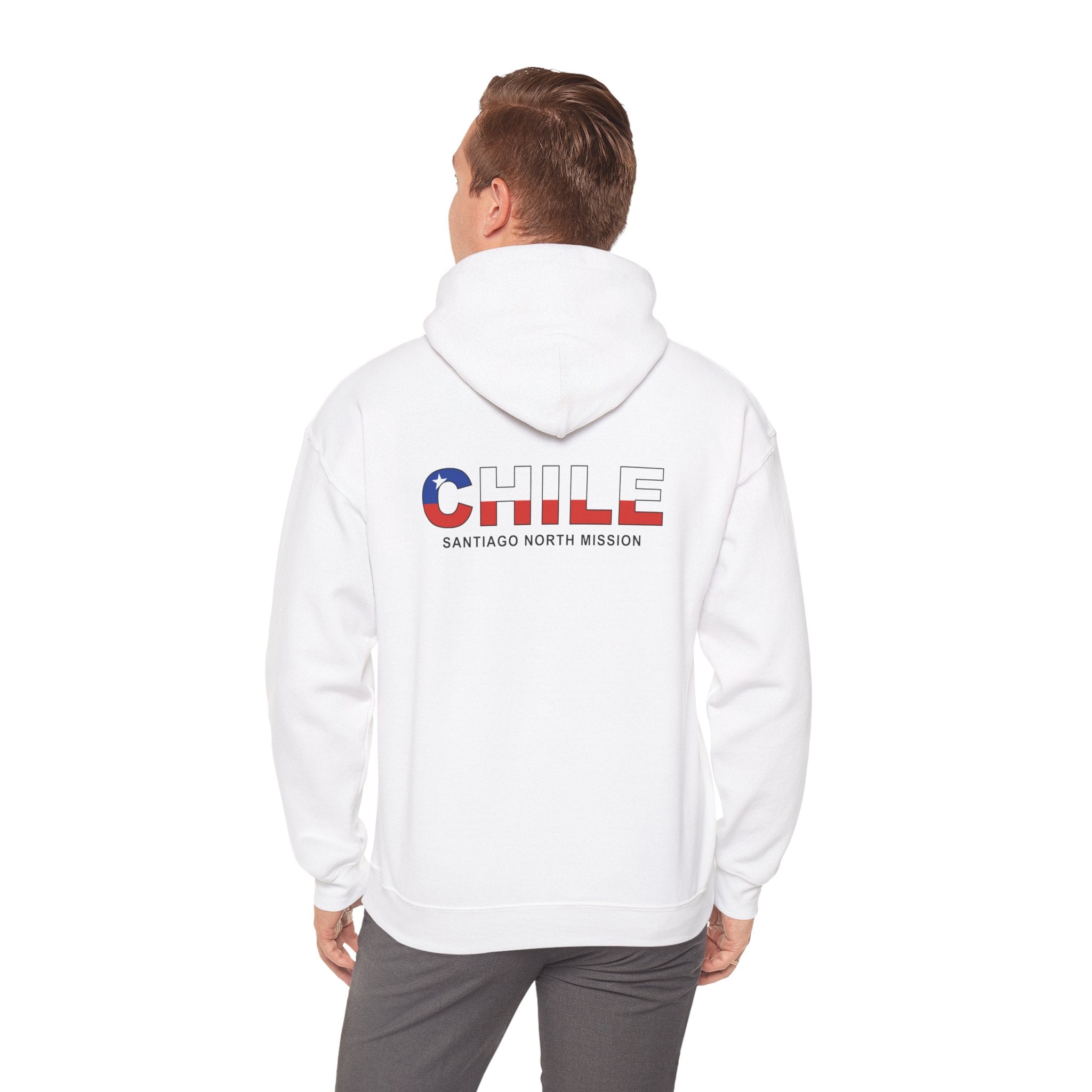 Chile Santiago North Mission Flag Title Back Hoodie - Mission Wishlist - LDS Missionary Gift Store