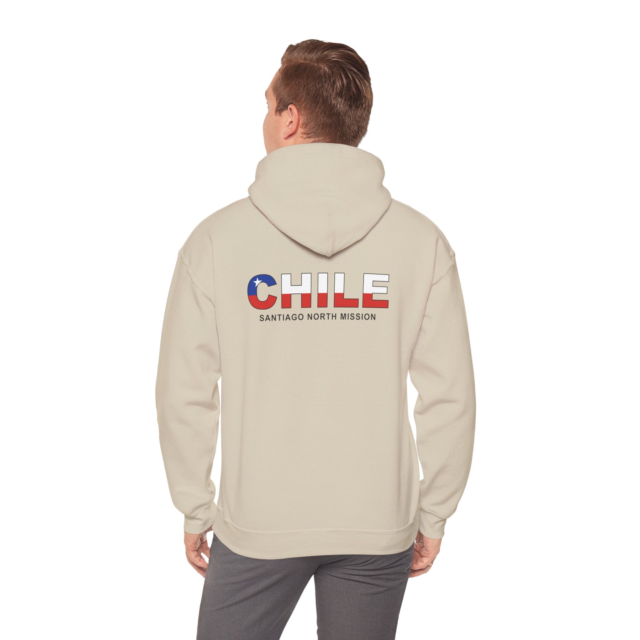 Chile Santiago North Mission Flag Title Back Hoodie - Mission Wishlist - LDS Missionary Gift Store