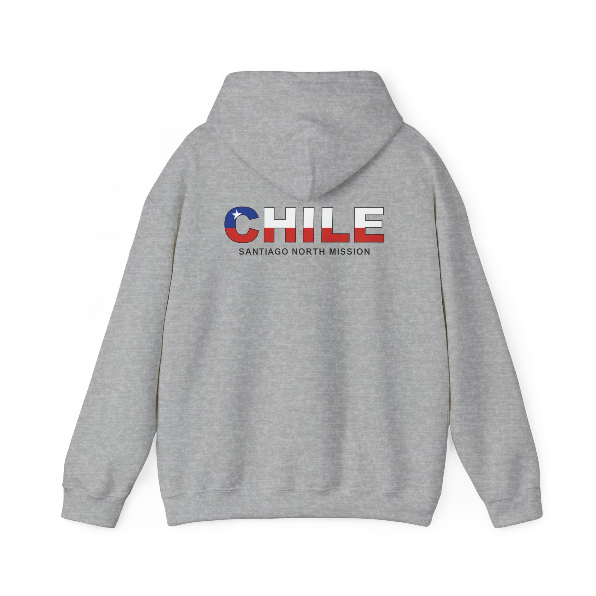 Chile Santiago North Mission Flag Title Back Hoodie - Mission Wishlist - LDS Missionary Gift Store