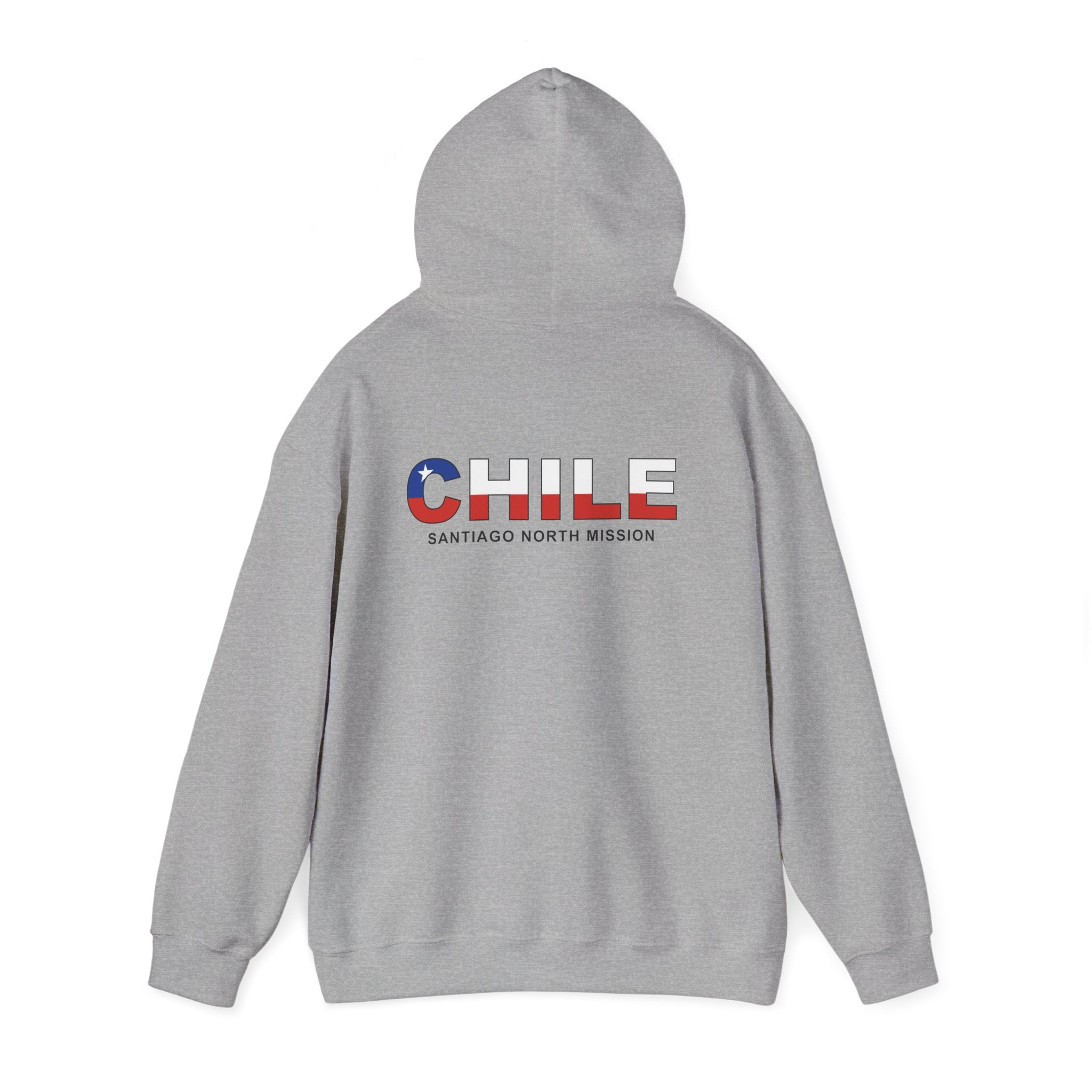 Chile Santiago North Mission Flag Title Back Hoodie - Mission Wishlist - LDS Missionary Gift Store
