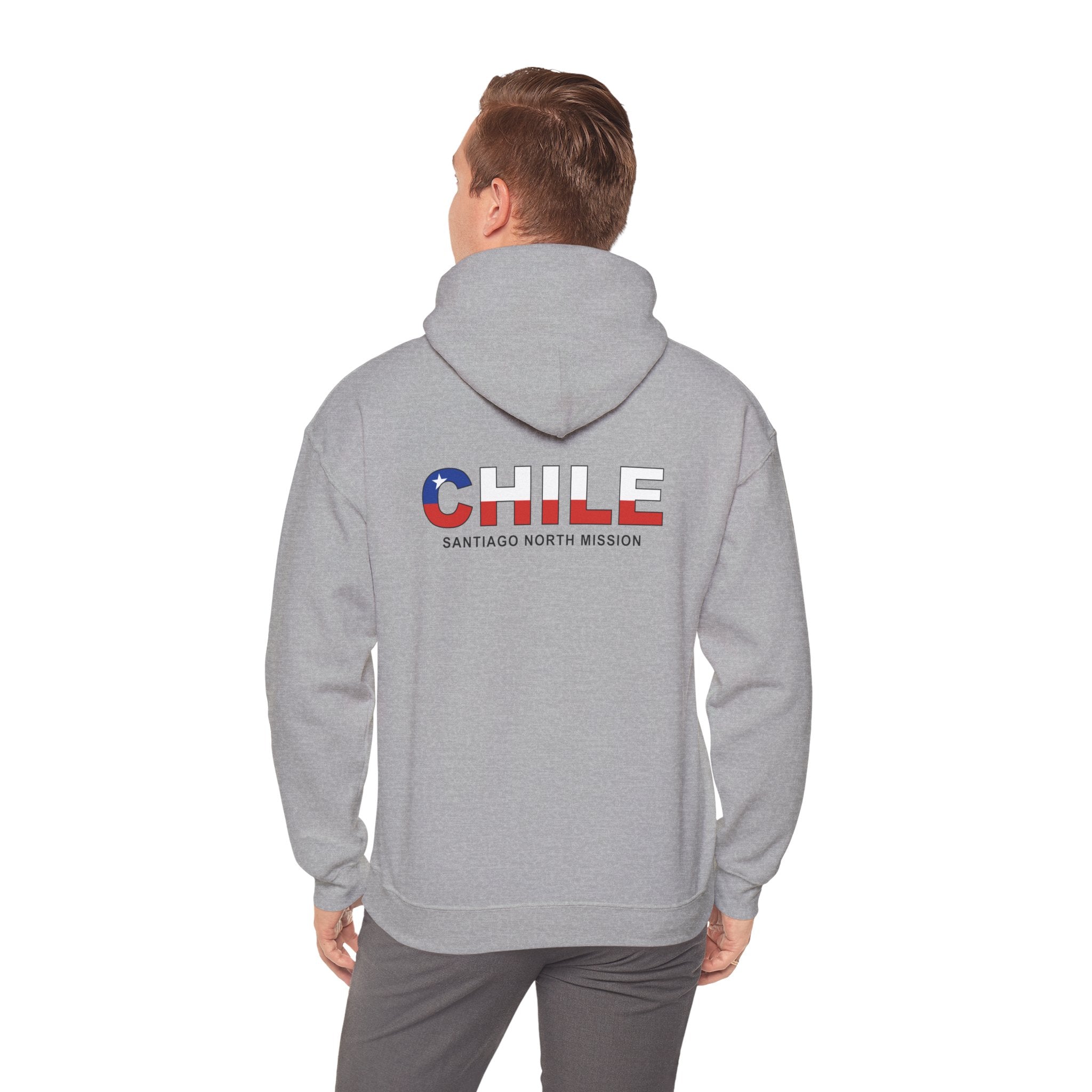 Chile Santiago North Mission Flag Title Back Hoodie - Mission Wishlist - LDS Missionary Gift Store