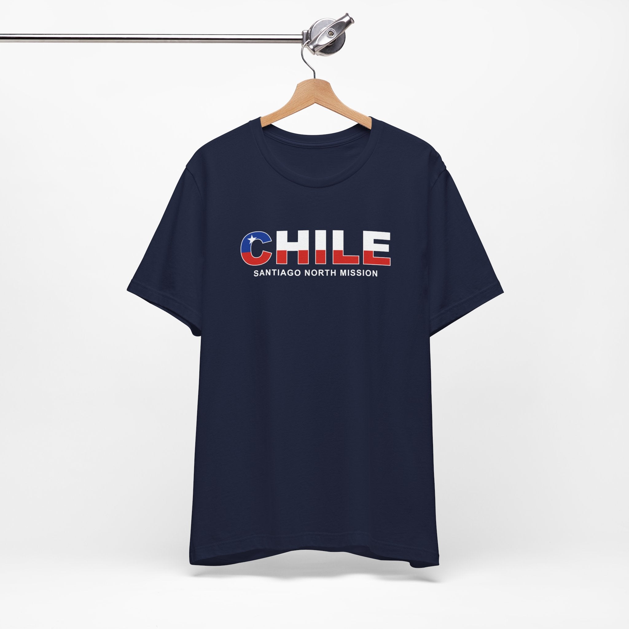 Chile Santiago North Mission Flag Title T-shirt - Mission Wishlist - LDS Missionary Gift Store