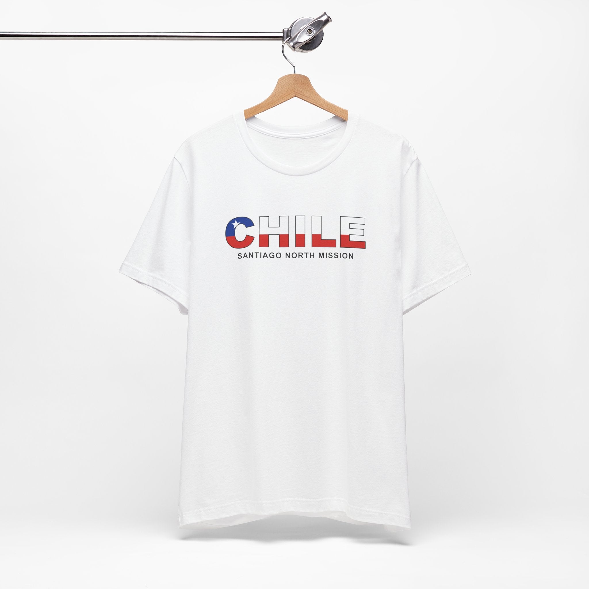 Chile Santiago North Mission Flag Title T-shirt - Mission Wishlist - LDS Missionary Gift Store