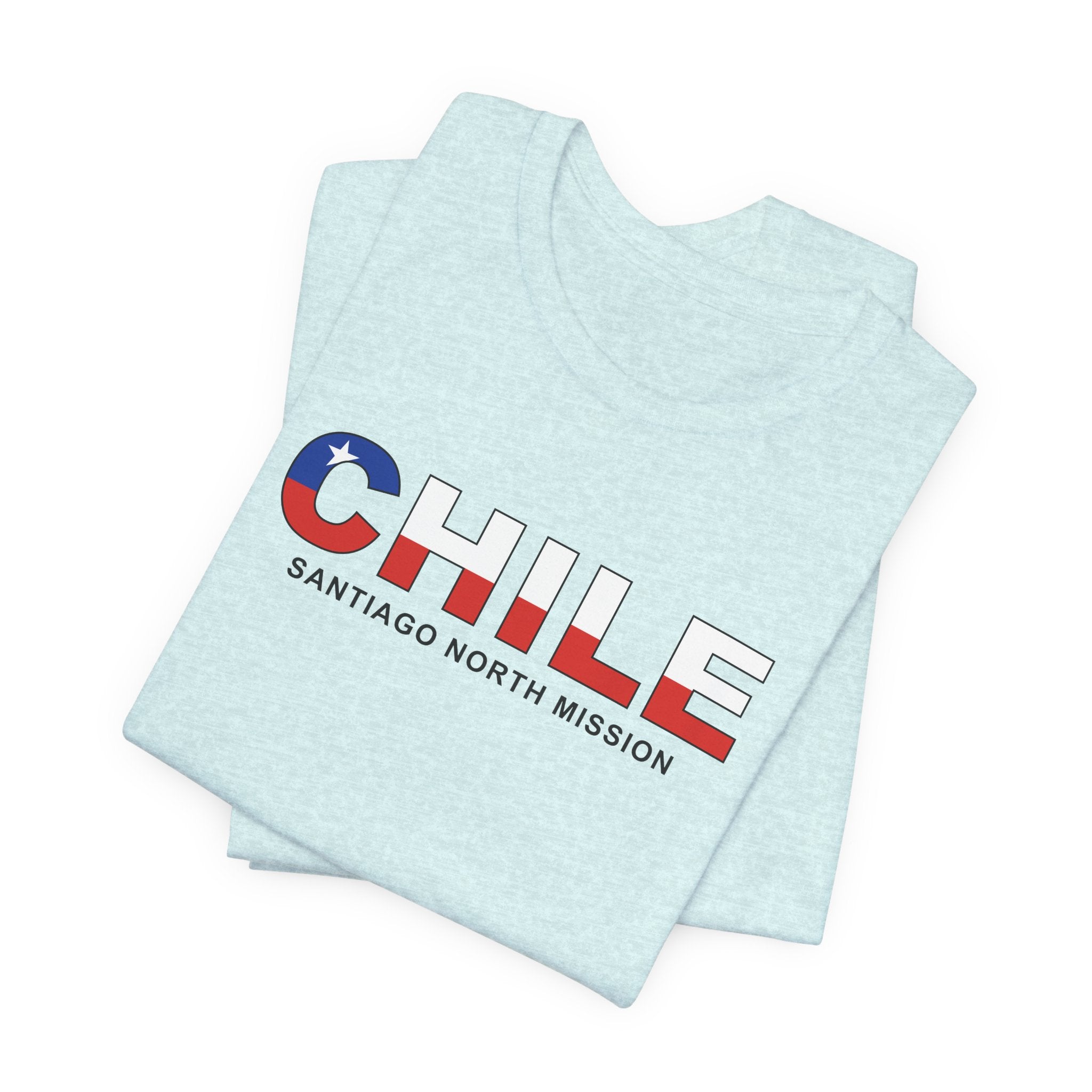 Chile Santiago North Mission Flag Title T-shirt - Mission Wishlist - LDS Missionary Gift Store