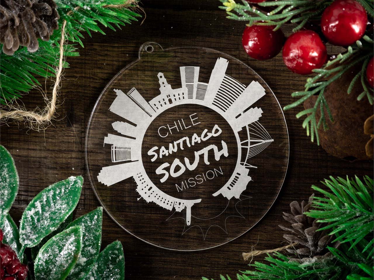 Chile Santiago South Mission Christmas Ornament - Latter-Day Saint LDS Missionary Gift - Book of Mormon