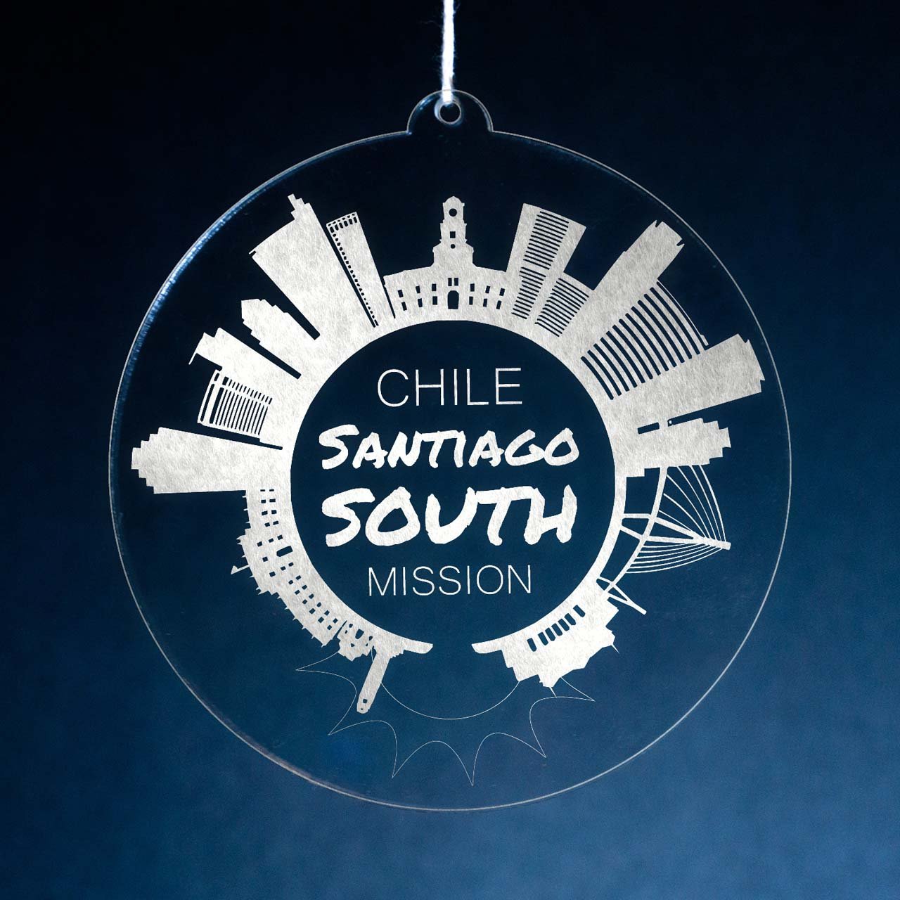 Chile Santiago South Mission Christmas Ornament - Latter-Day Saint LDS Missionary Gift - Book of Mormon