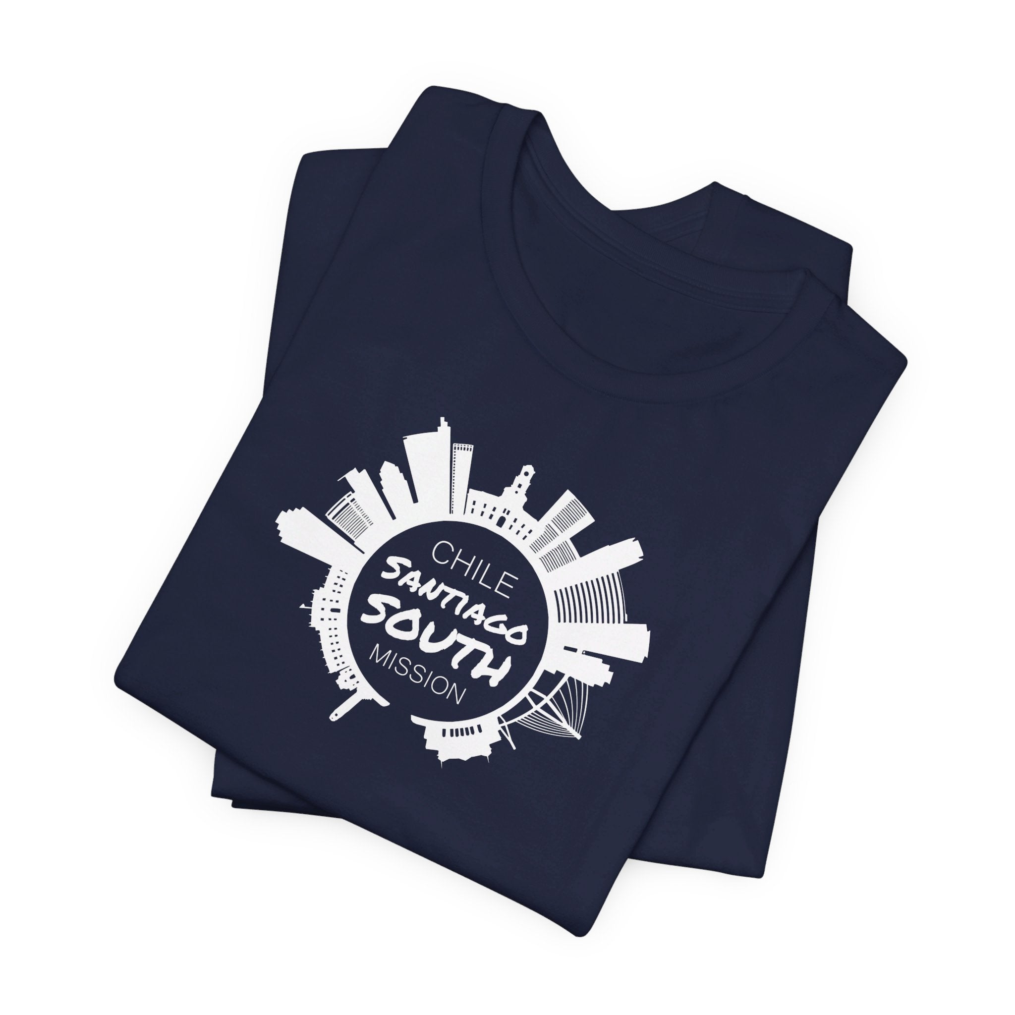 Chile Santiago South Mission Circular Monochrome Logo T-Shirt - Mission Wishlist - LDS Missionary Gift Store