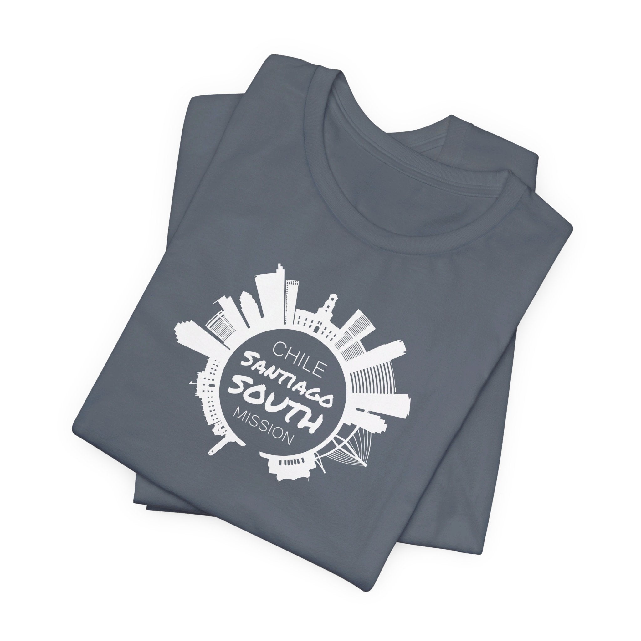 Chile Santiago South Mission Circular Monochrome Logo T-Shirt - Mission Wishlist - LDS Missionary Gift Store