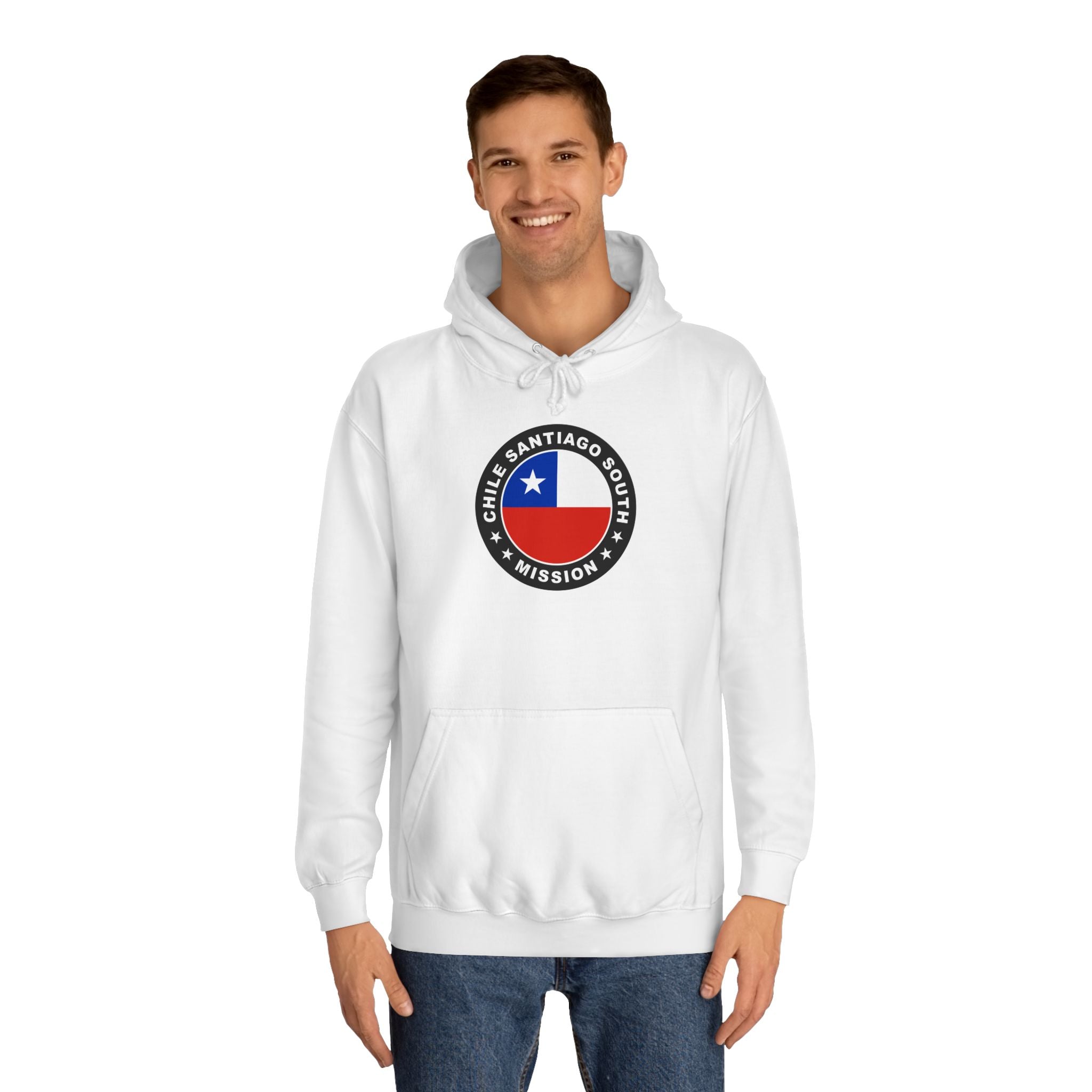 Chile Santiago South Mission Flag Logo (Black Border) College Hoodie - Mission Wishlist - LDS Missionary Gift Store