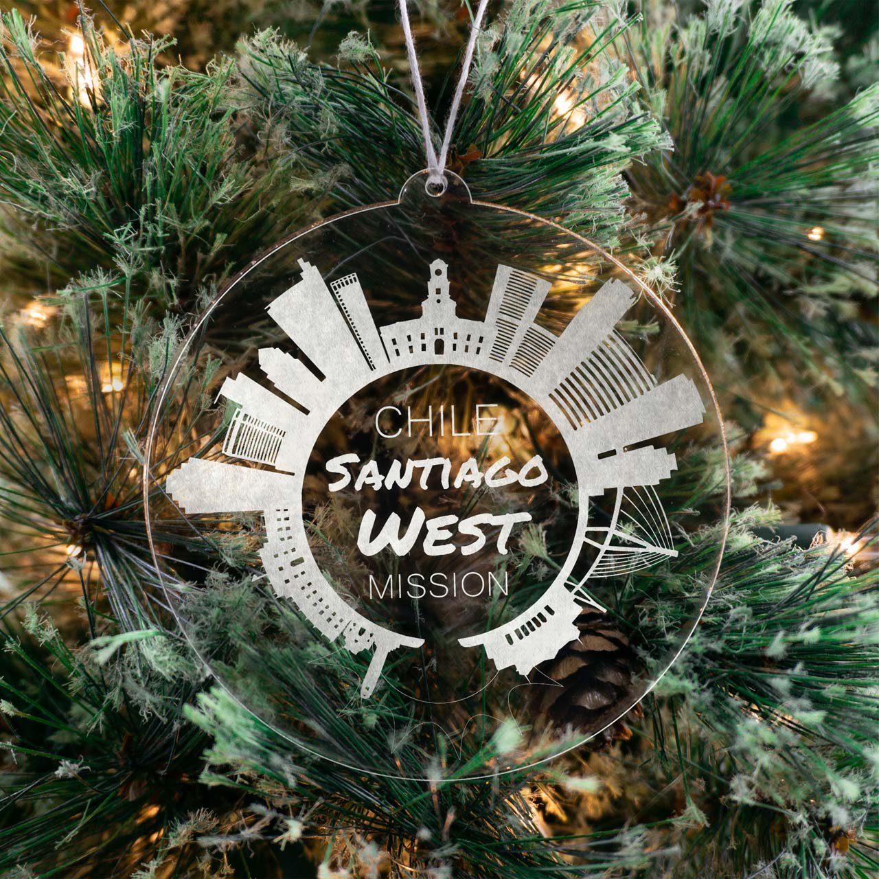 Chile Santiago West Mission Christmas Ornament - Latter-Day Saint LDS Missionary Gift - Book of Mormon