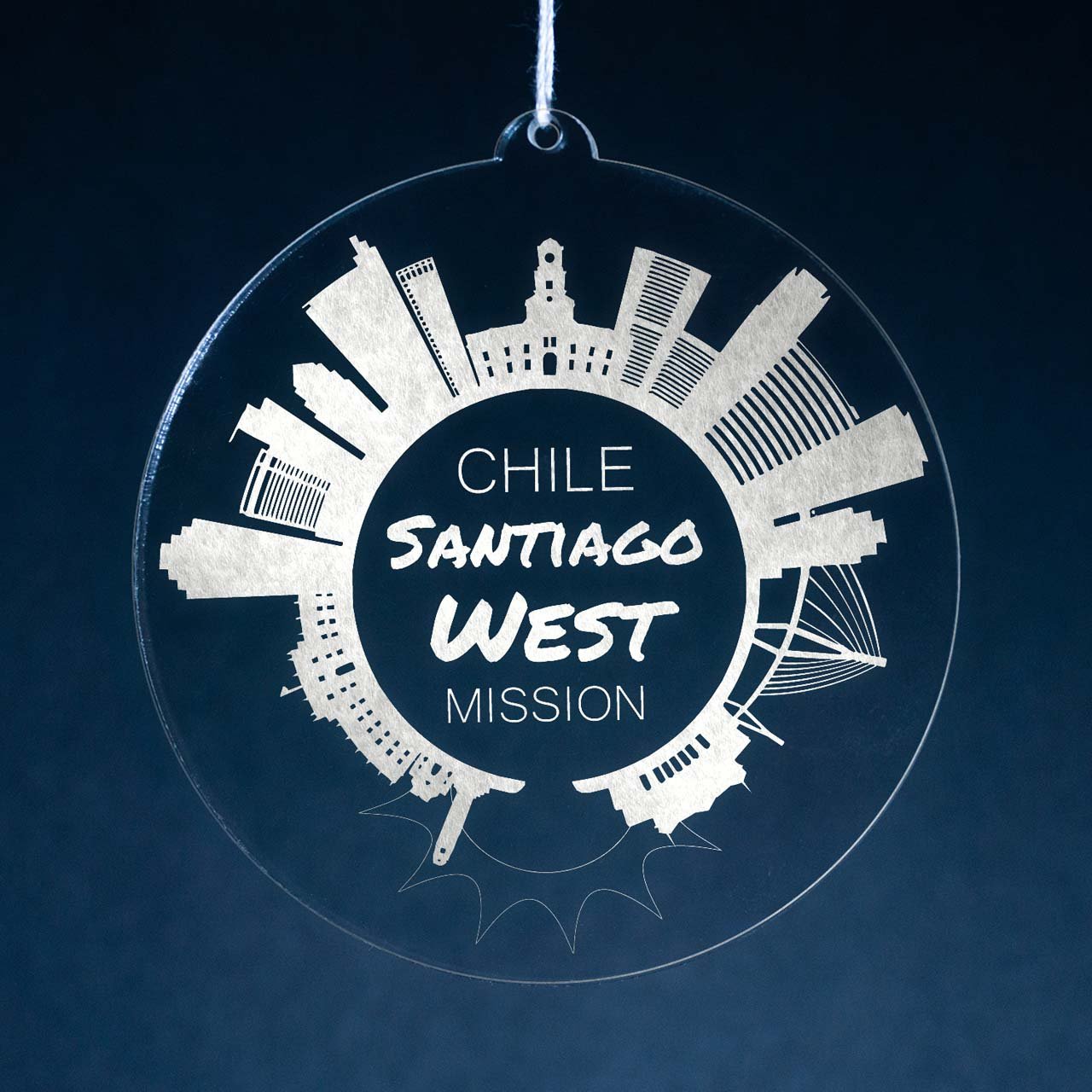 Chile Santiago West Mission Christmas Ornament - Latter-Day Saint LDS Missionary Gift - Book of Mormon