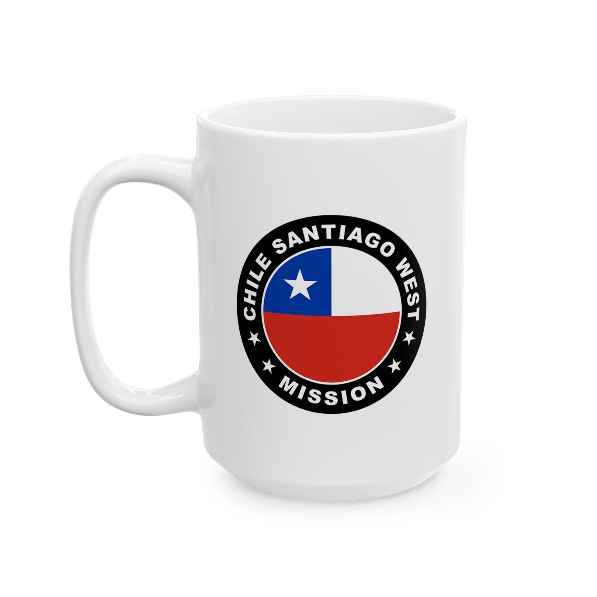 Chile Santiago West Mission Circular Flag White Ceramic Mug - Mission Wishlist - LDS Missionary Gift Store