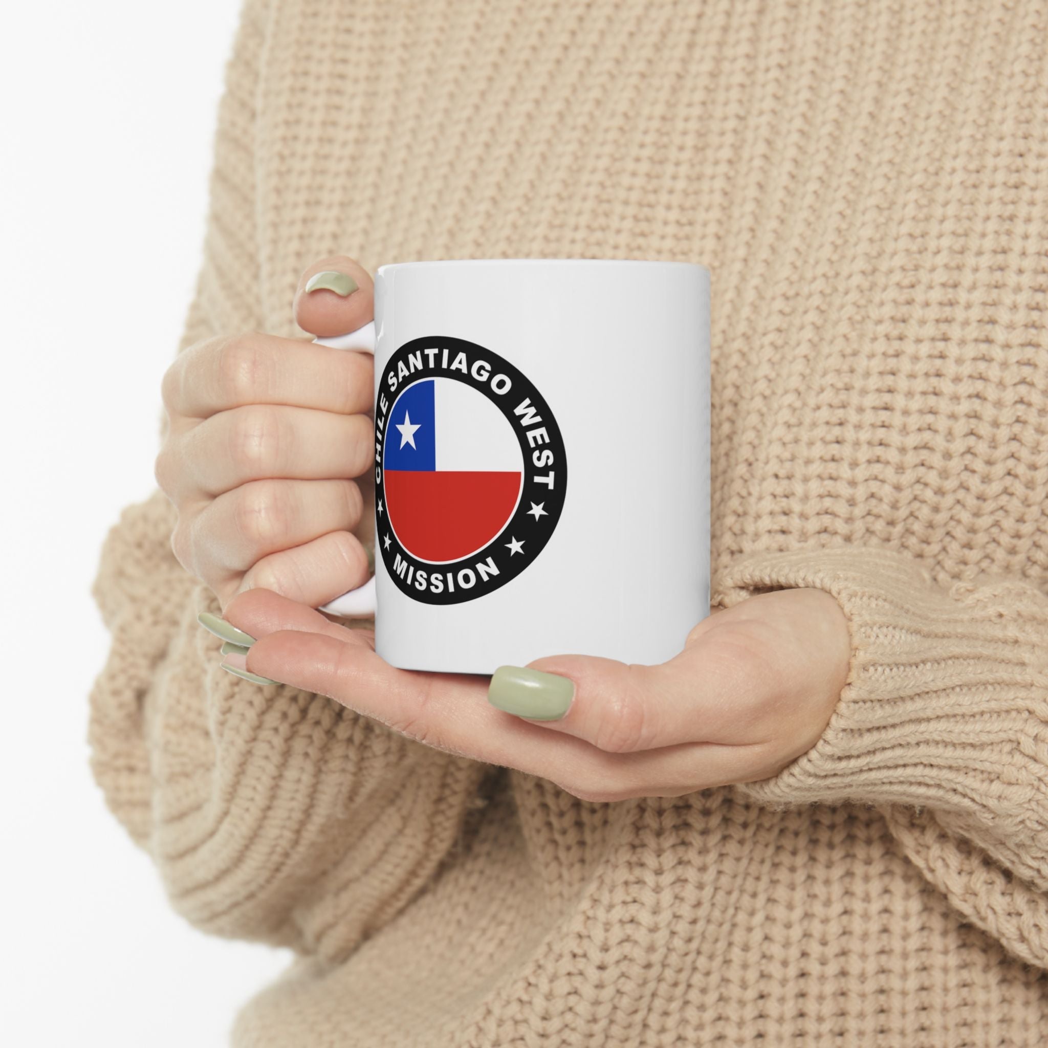 Chile Santiago West Mission Circular Flag White Ceramic Mug - Mission Wishlist - LDS Missionary Gift Store