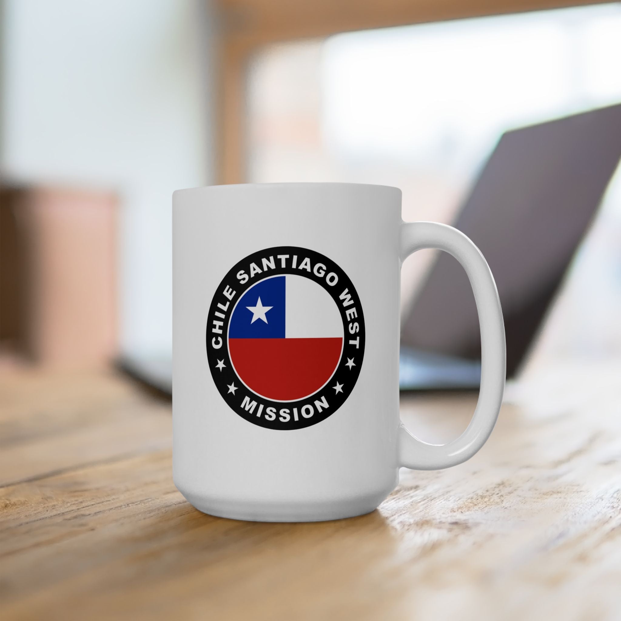 Chile Santiago West Mission Circular Flag White Ceramic Mug - Mission Wishlist - LDS Missionary Gift Store