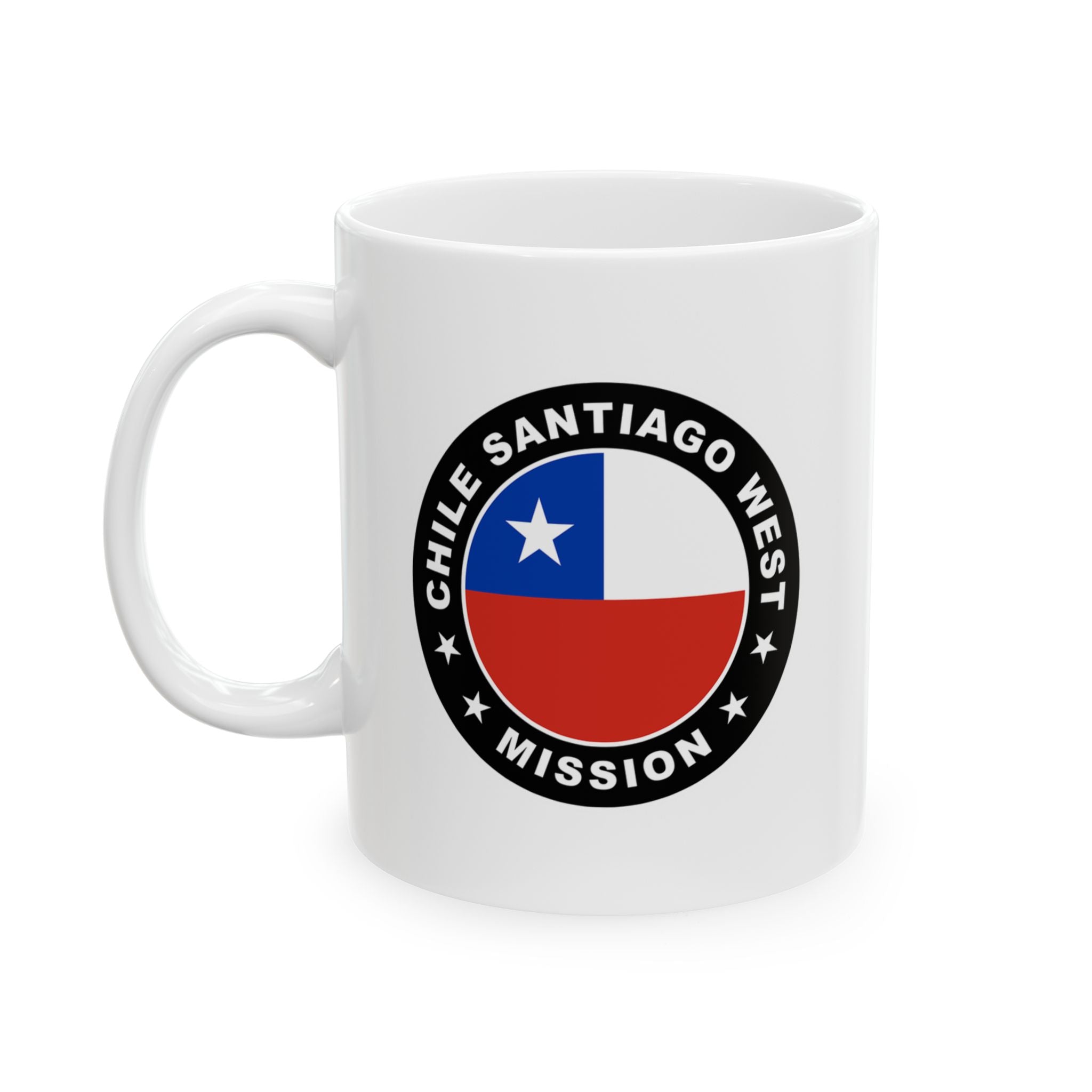 Chile Santiago West Mission Circular Flag White Ceramic Mug - Mission Wishlist - LDS Missionary Gift Store