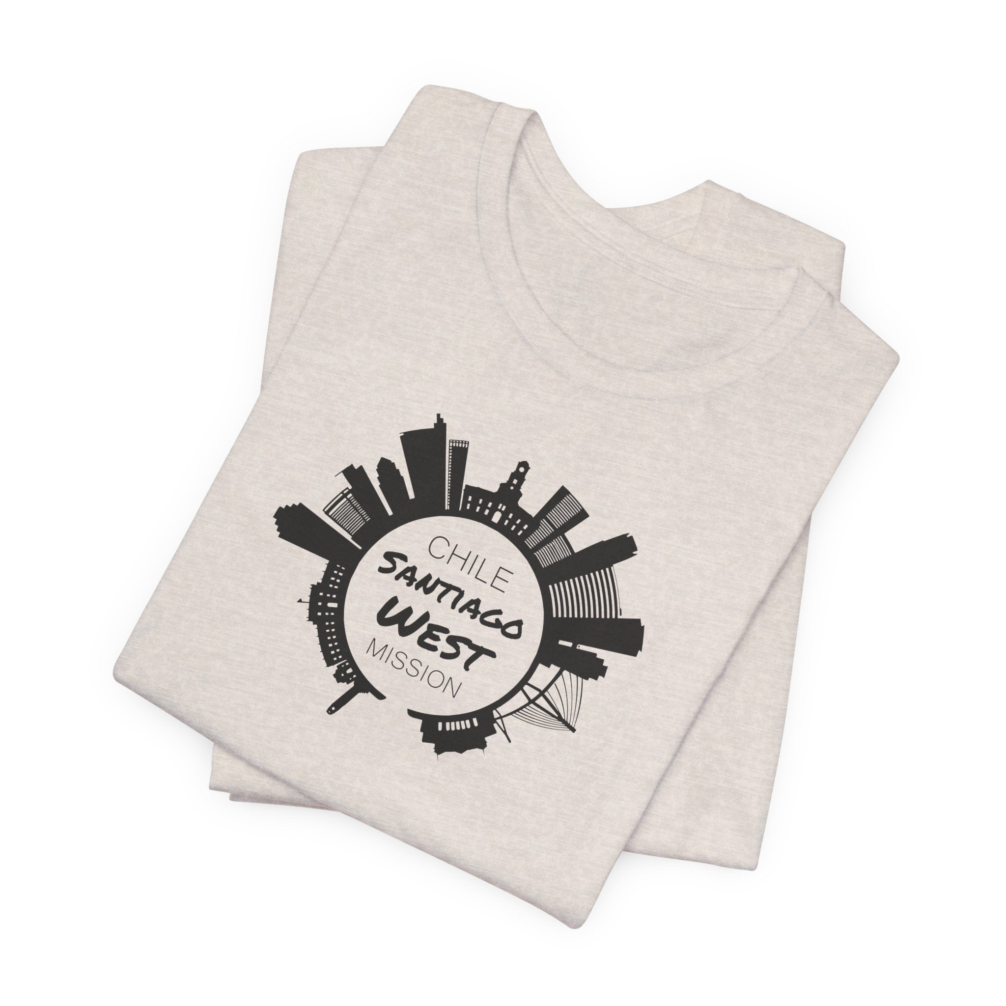 Chile Santiago West Mission Circular Monochrome Logo T-Shirt - Mission Wishlist - LDS Missionary Gift Store