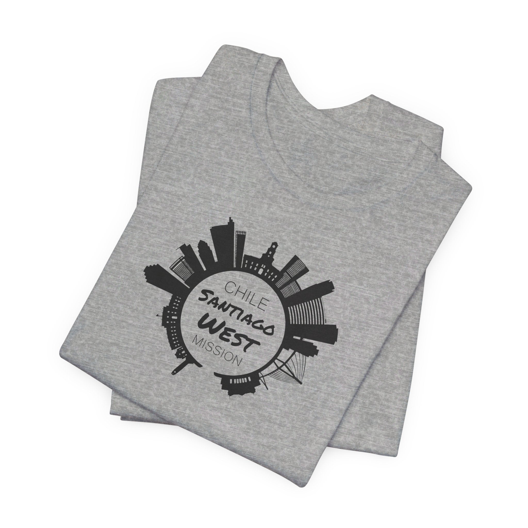 Chile Santiago West Mission Circular Monochrome Logo T-Shirt - Mission Wishlist - LDS Missionary Gift Store