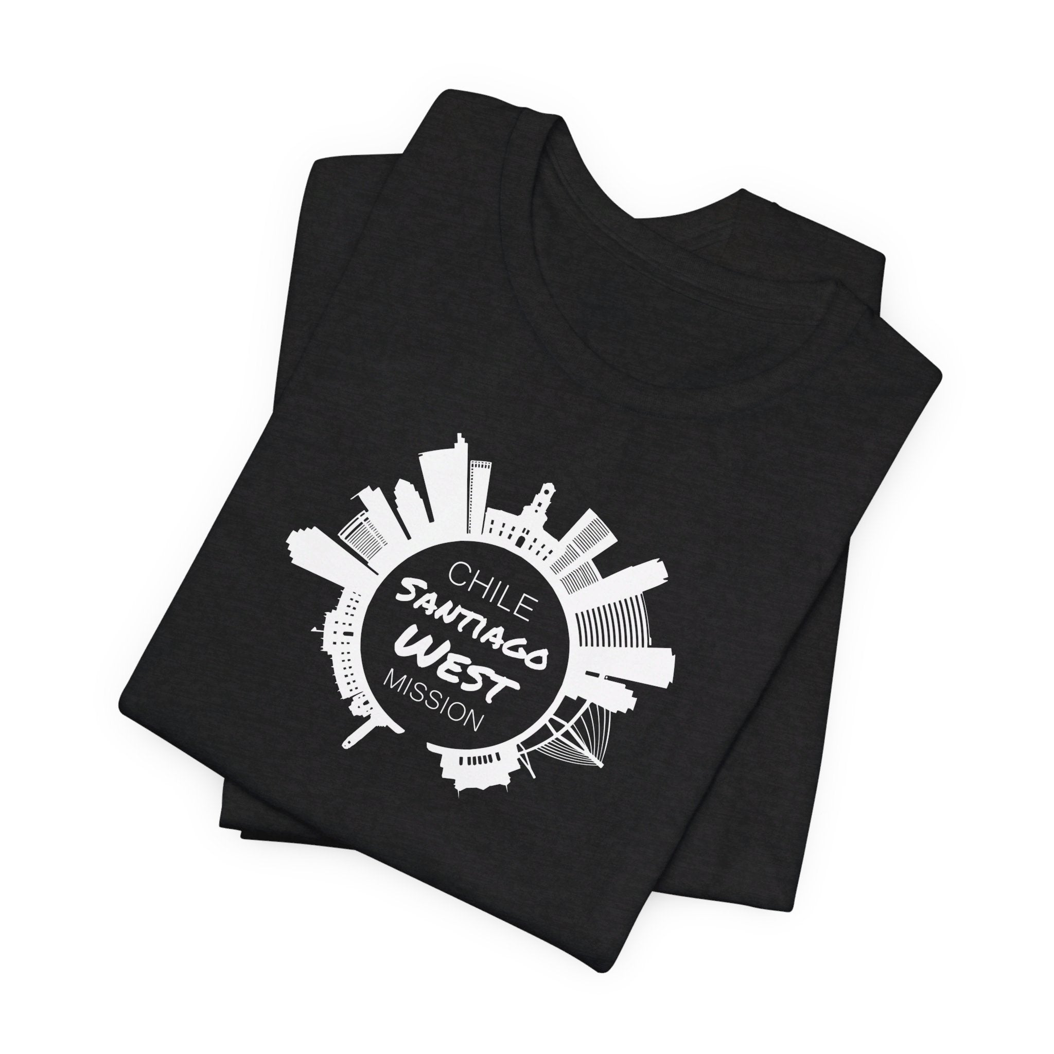 Chile Santiago West Mission Circular Monochrome Logo T-Shirt - Mission Wishlist - LDS Missionary Gift Store