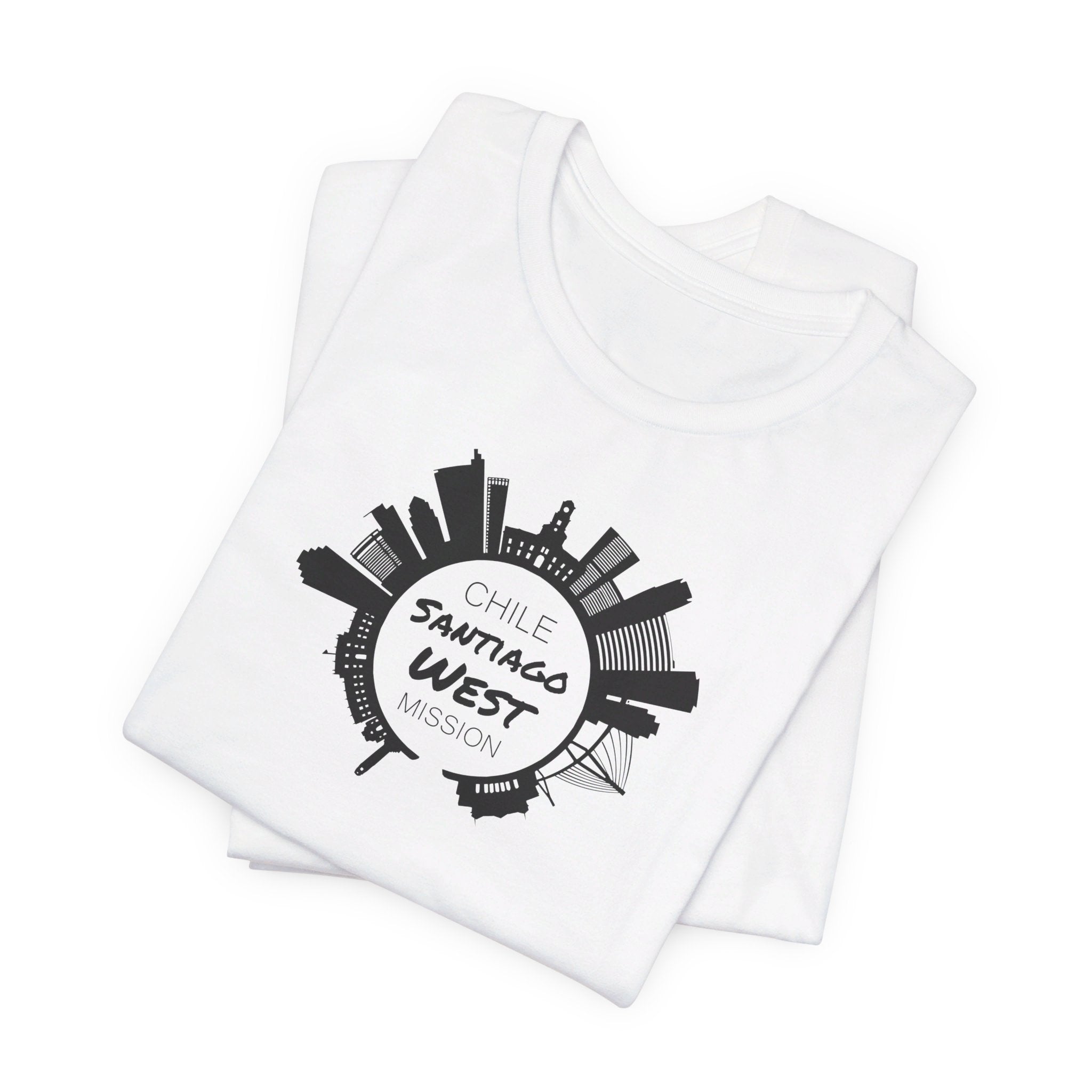 Chile Santiago West Mission Circular Monochrome Logo T-Shirt - Mission Wishlist - LDS Missionary Gift Store