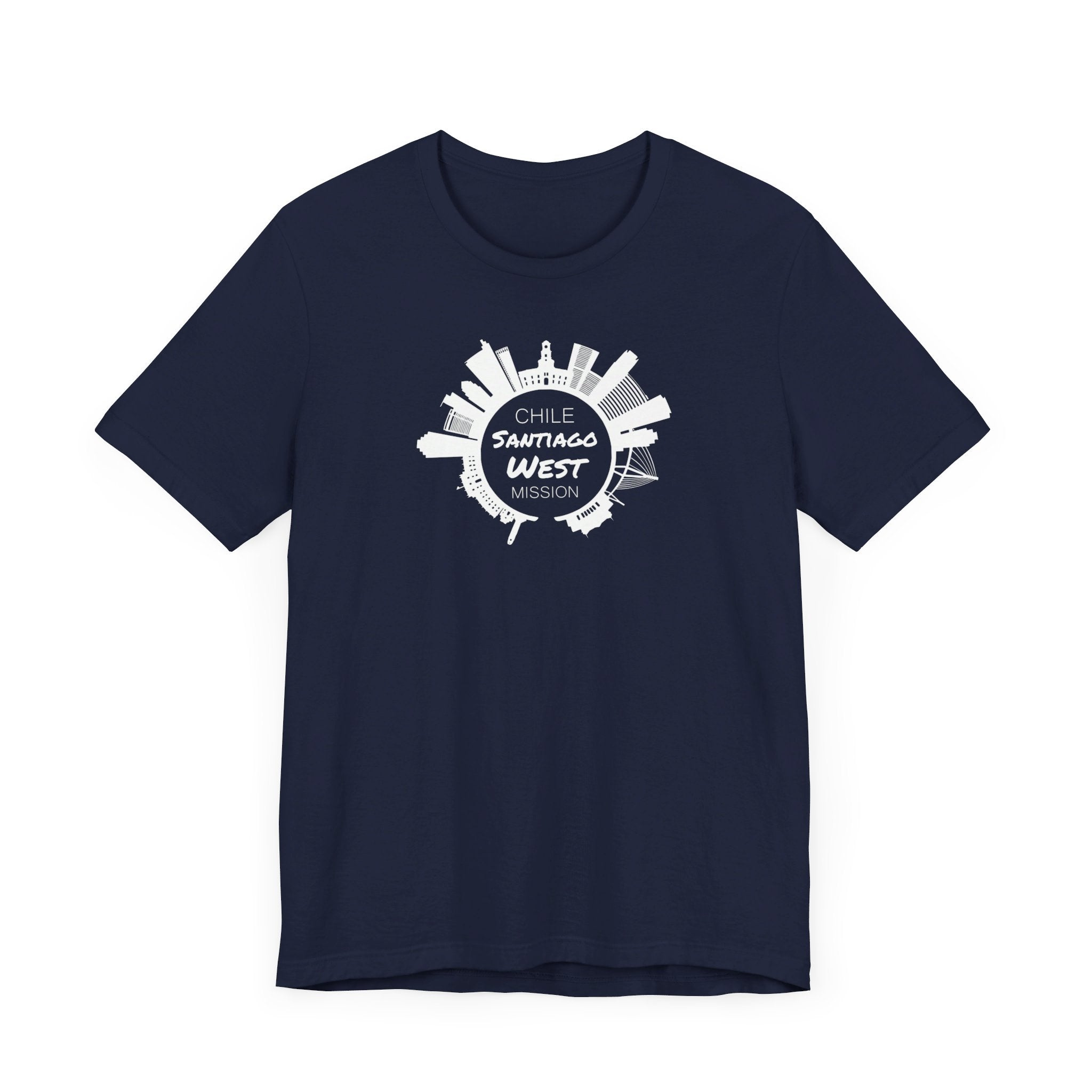 Chile Santiago West Mission Circular Monochrome Logo T-Shirt - Mission Wishlist - LDS Missionary Gift Store