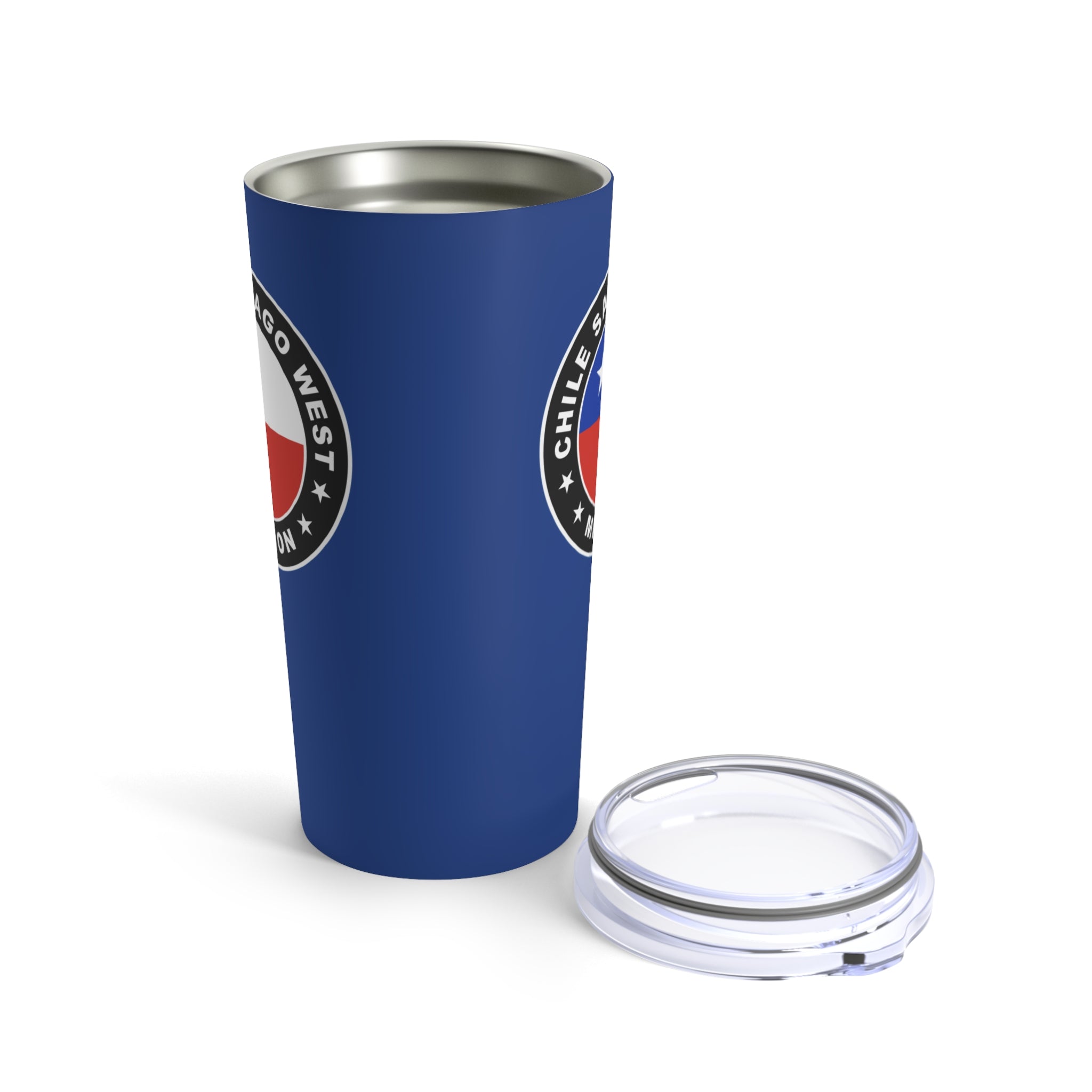 Chile Santiago West Mission Flag Logo Tumbler 20oz Blue - Mission Wishlist - LDS Missionary Gift Store