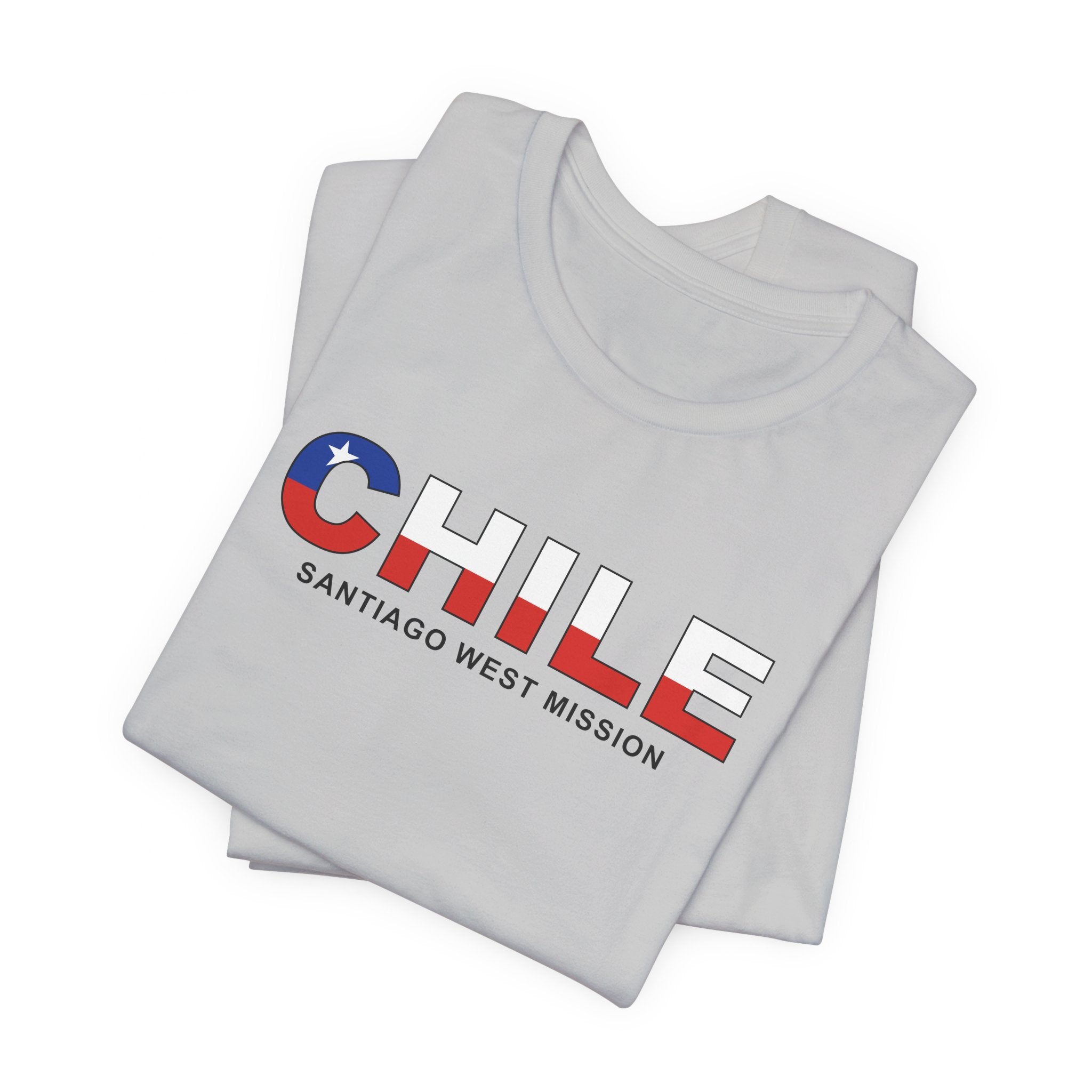Chile Santiago West Mission Flag Title T-shirt - Mission Wishlist - LDS Missionary Gift Store