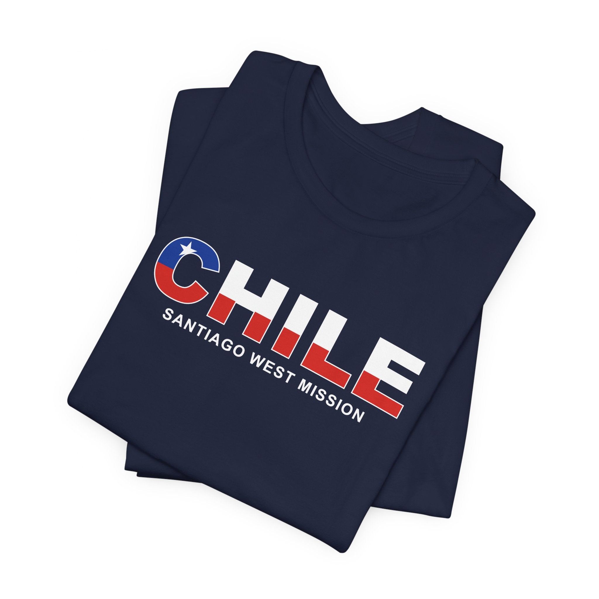 Chile Santiago West Mission Flag Title T-shirt - Mission Wishlist - LDS Missionary Gift Store