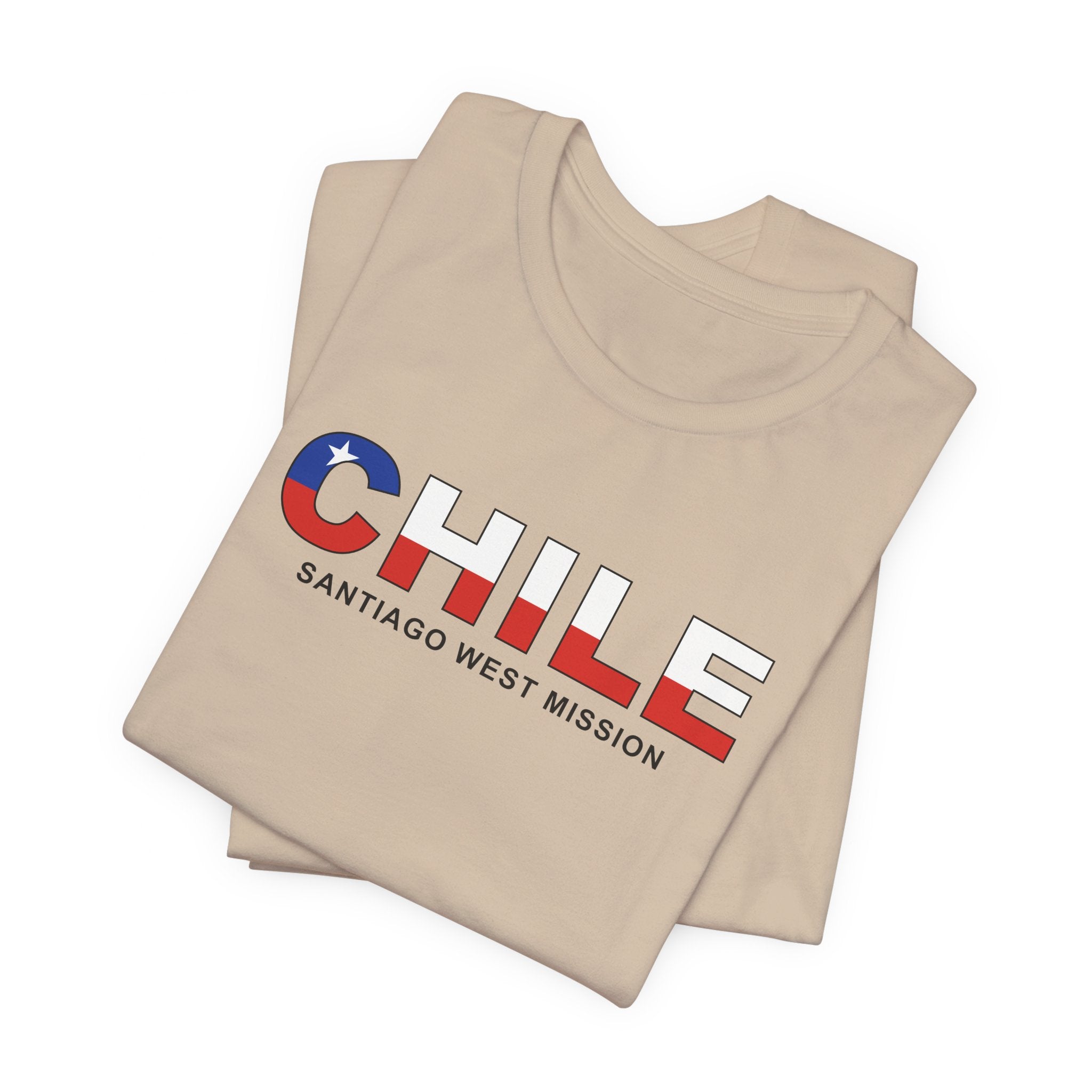 Chile Santiago West Mission Flag Title T-shirt - Mission Wishlist - LDS Missionary Gift Store