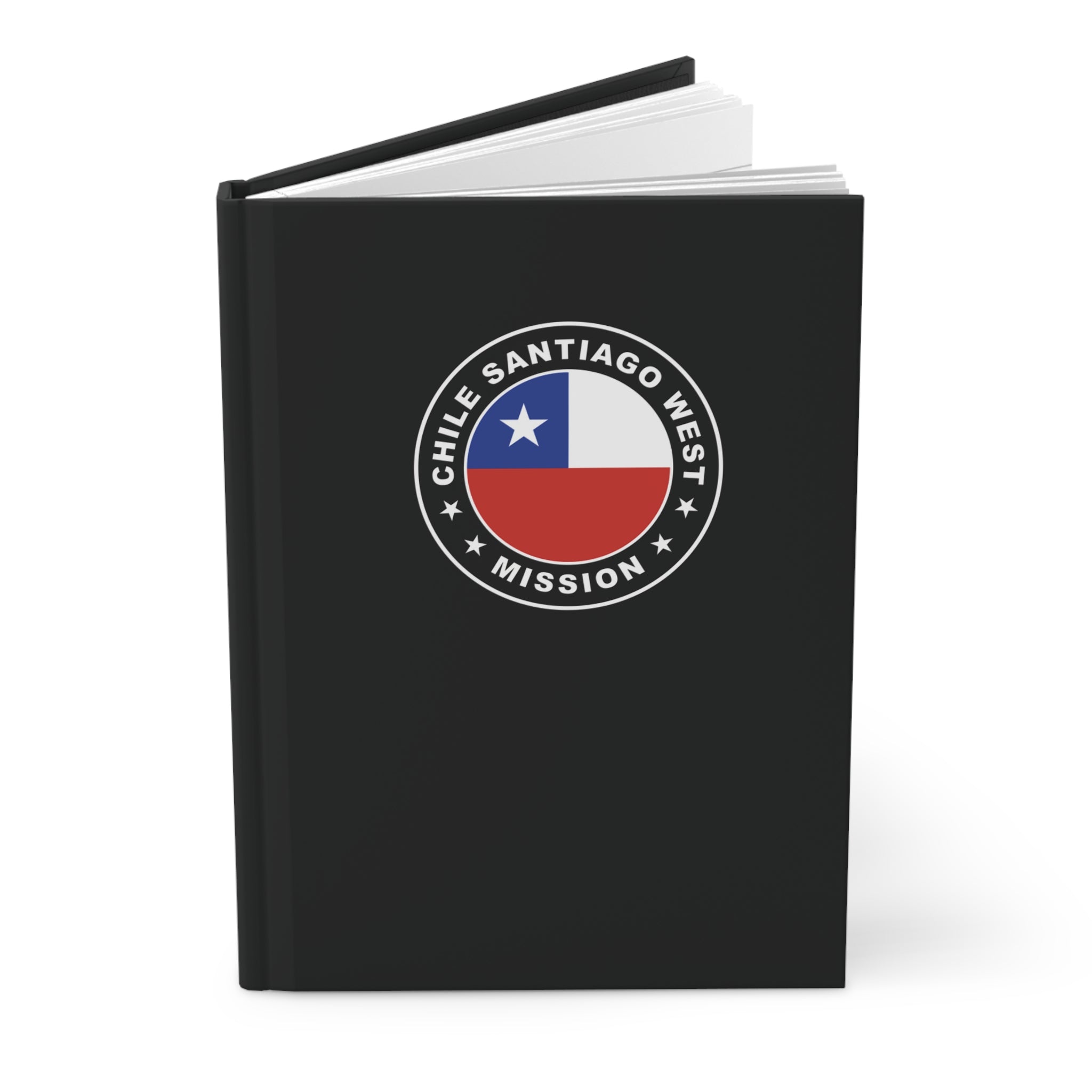 Chile Santiago West Mission Logo Design Black Hardcover Journal Matte - Mission Wishlist - LDS Missionary Gift Store