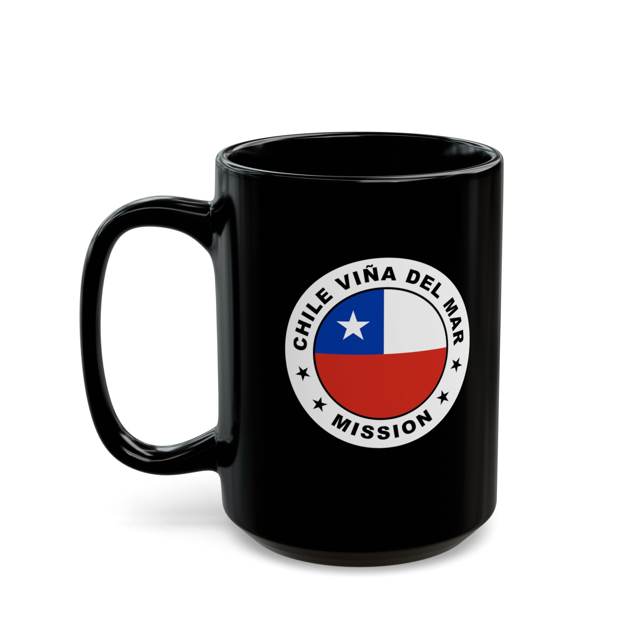 Chile Vina del Mar Mission Circular Flag Black Ceramic Mug - Mission Wishlist - LDS Missionary Gift Store